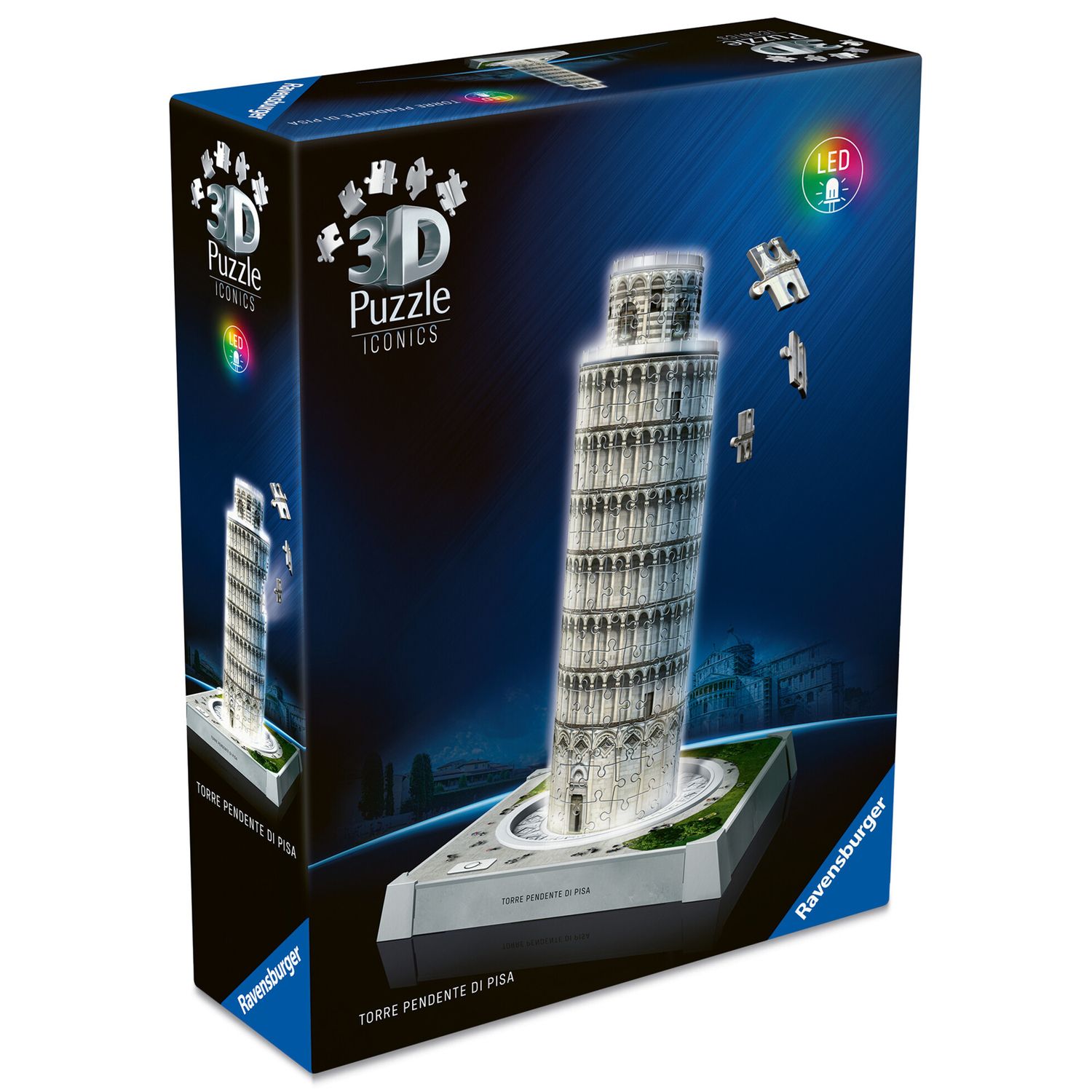 Puzzle 3d iconico: torre di pisa - replica dettagliata in un affascinante modello puzzle 3d - RAVENSBURGER