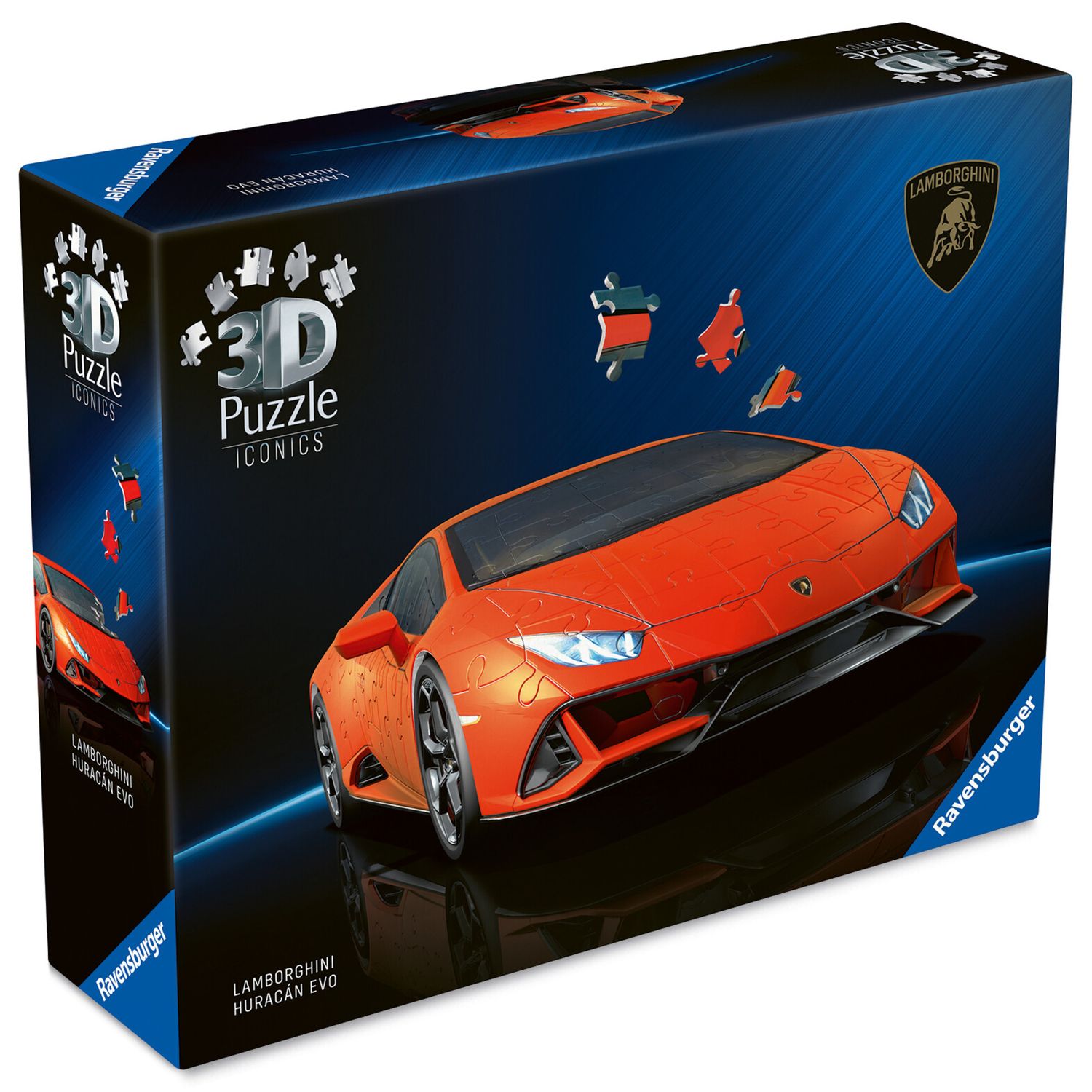 Ravensburger - 3d puzzle lamborghini huracán evo arancione, 108 pezzi, 8+ anni - RAVENSBURGER, RAVENSBURGER 3D PUZZLE