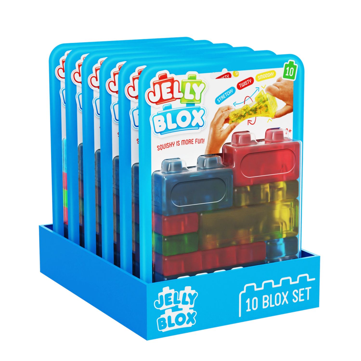 Jelly blox - set 10 blocchi morbidi e colorati per bambini 2+ - 