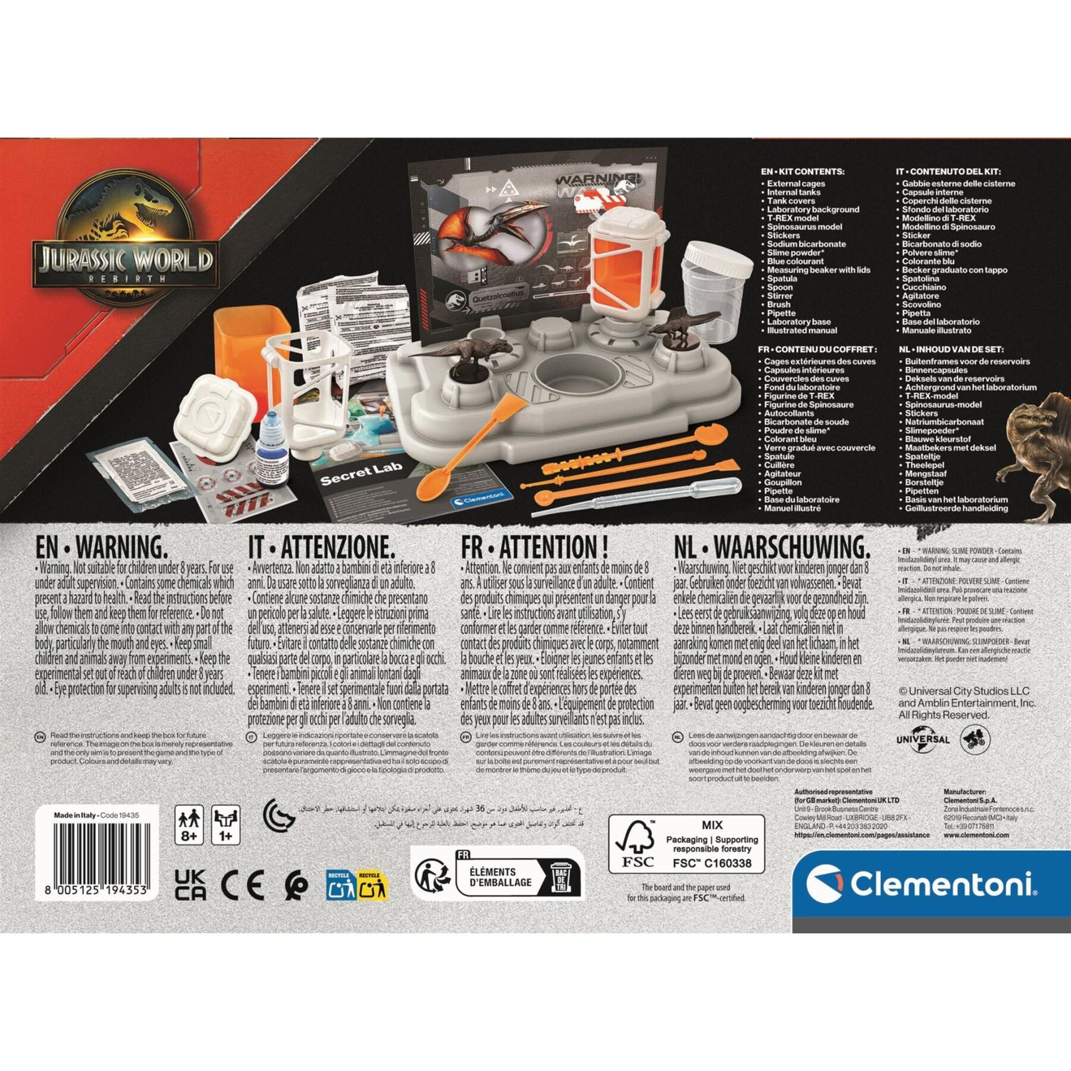 Clementoni - jurassic world - secret lab - 19435 - CLEMENTONI, Jurassic World