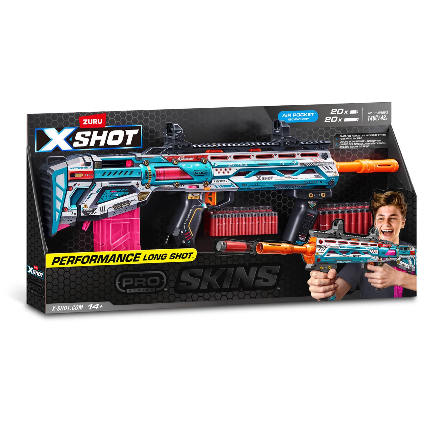 Xshot skins pro series 1 long shot blaster (40 darts) - X-SHOT