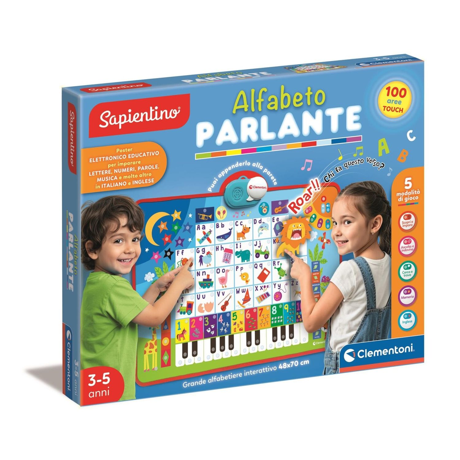Clementoni - alfabeto parlante - poster elettronico educativo - 16665 - CLEMENTONI