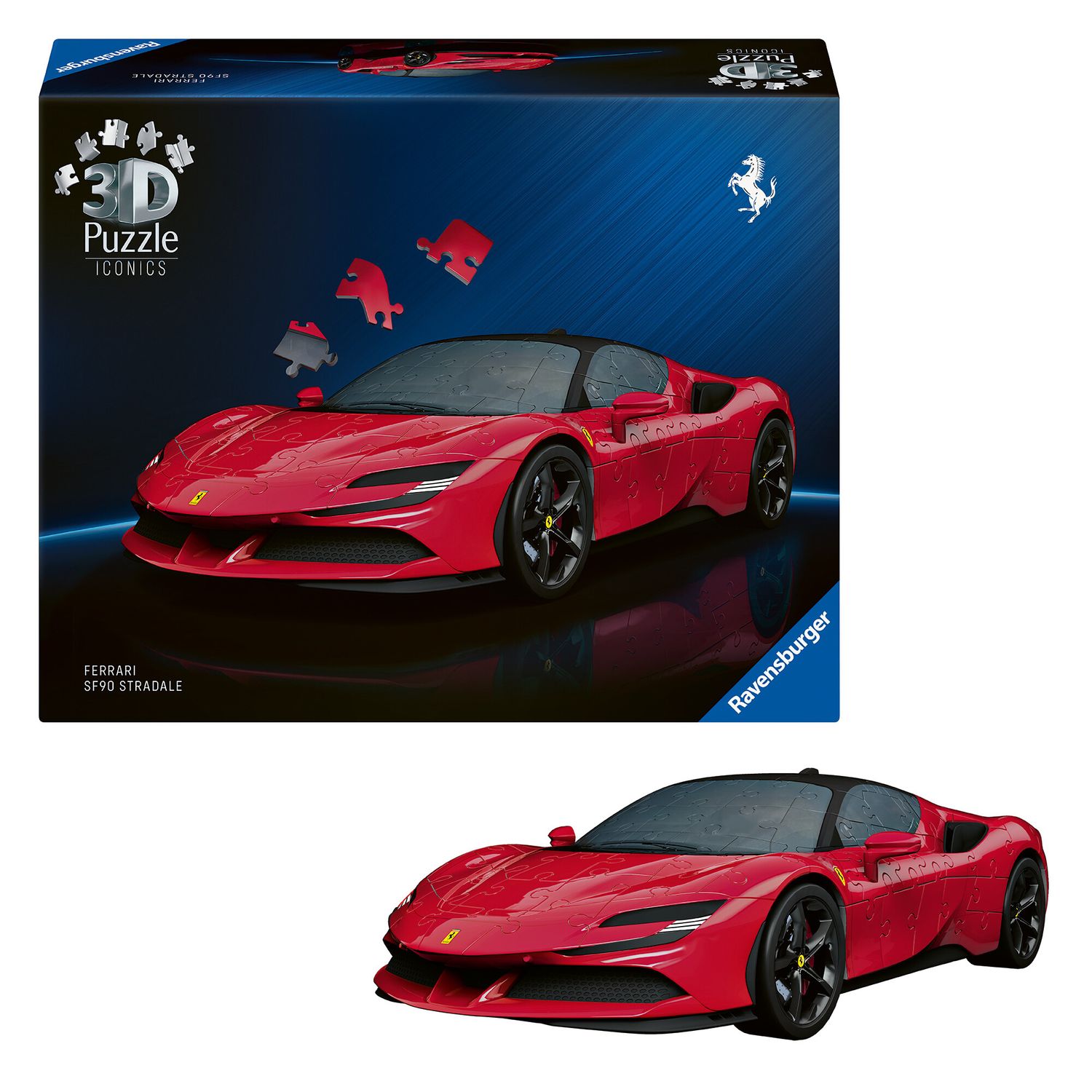 Ravensburger - puzzle 3d iconics: ferrari sf90 stradale - l'iconica supersportiva di maranello in puzzle 3d - RAVENSBURGER, RAVENSBURGER 3D PUZZLE