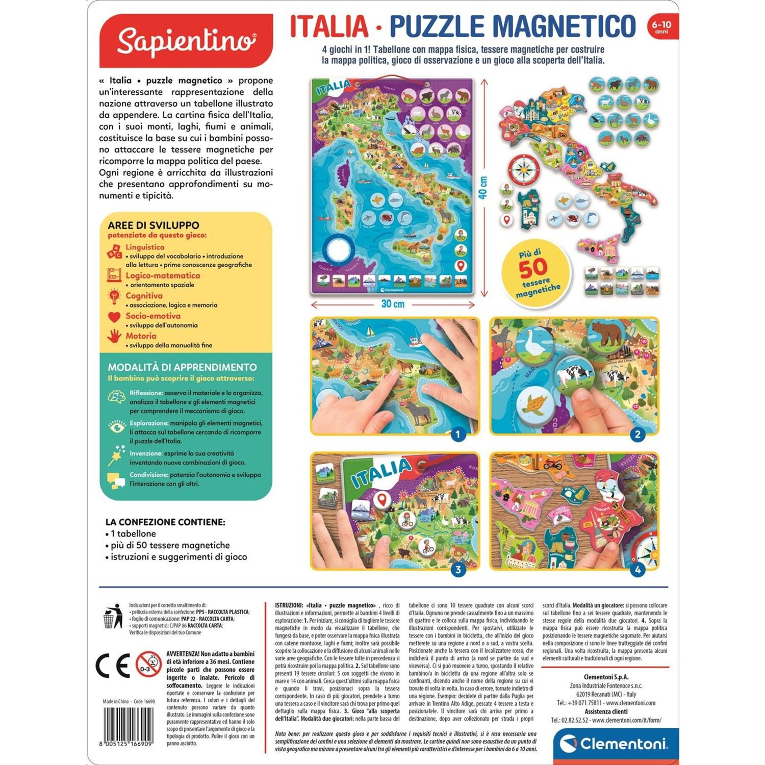 Clementoni - italia magnetica  - 16690 - CLEMENTONI, SAPIENTINO