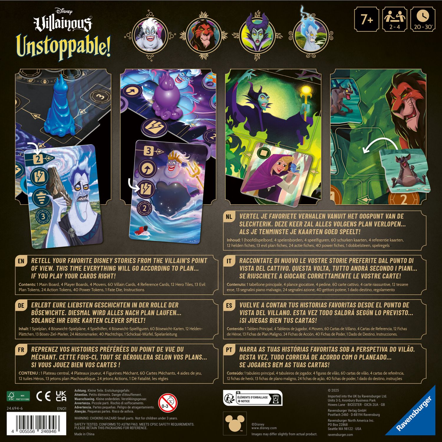 Ravensburger 24694 - disney villainous unstoppable! gioco da tavolo famiglia - Disney