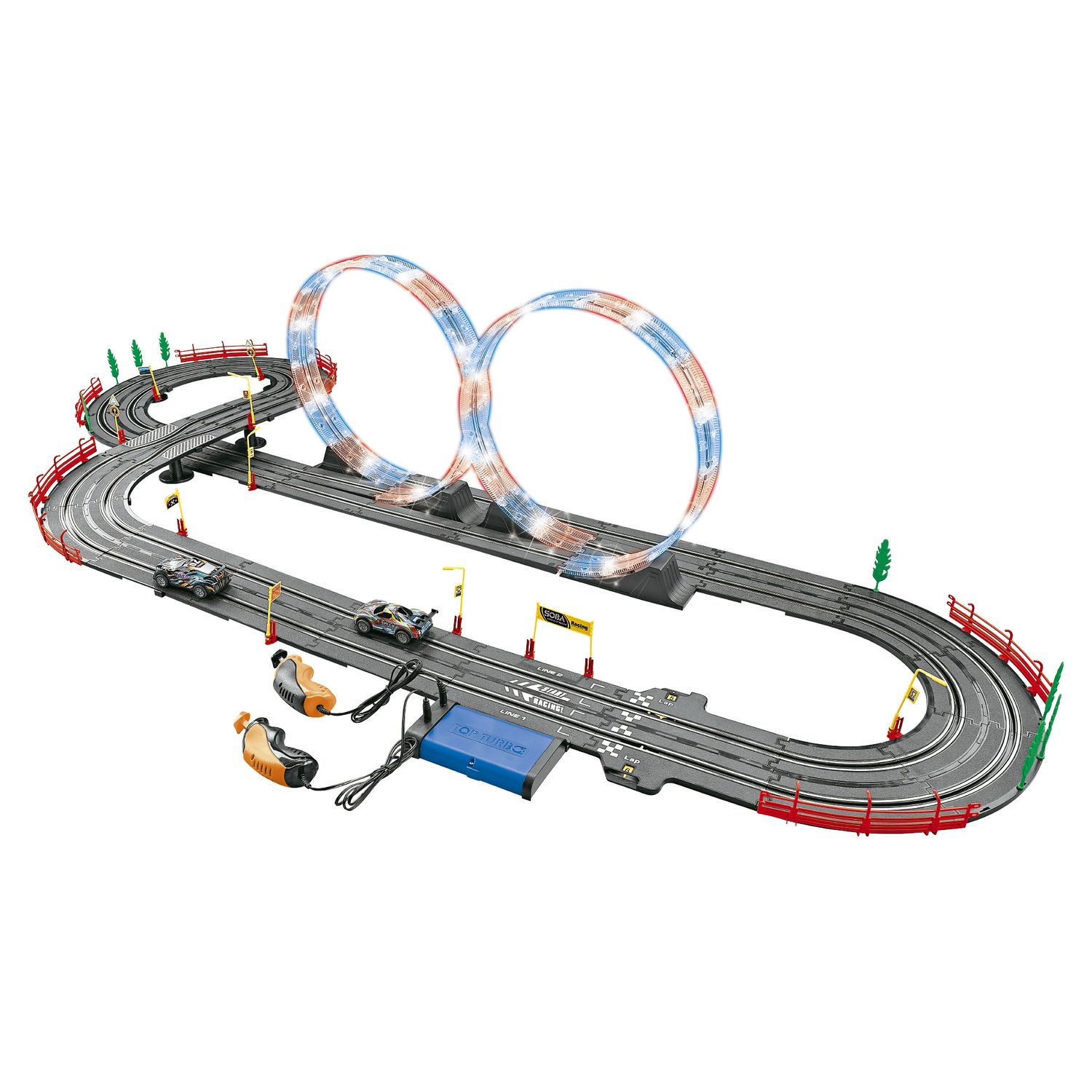 Adrenaline flash highway - pista automobili rc 1:43 con luci - MOTOR & CO R/C