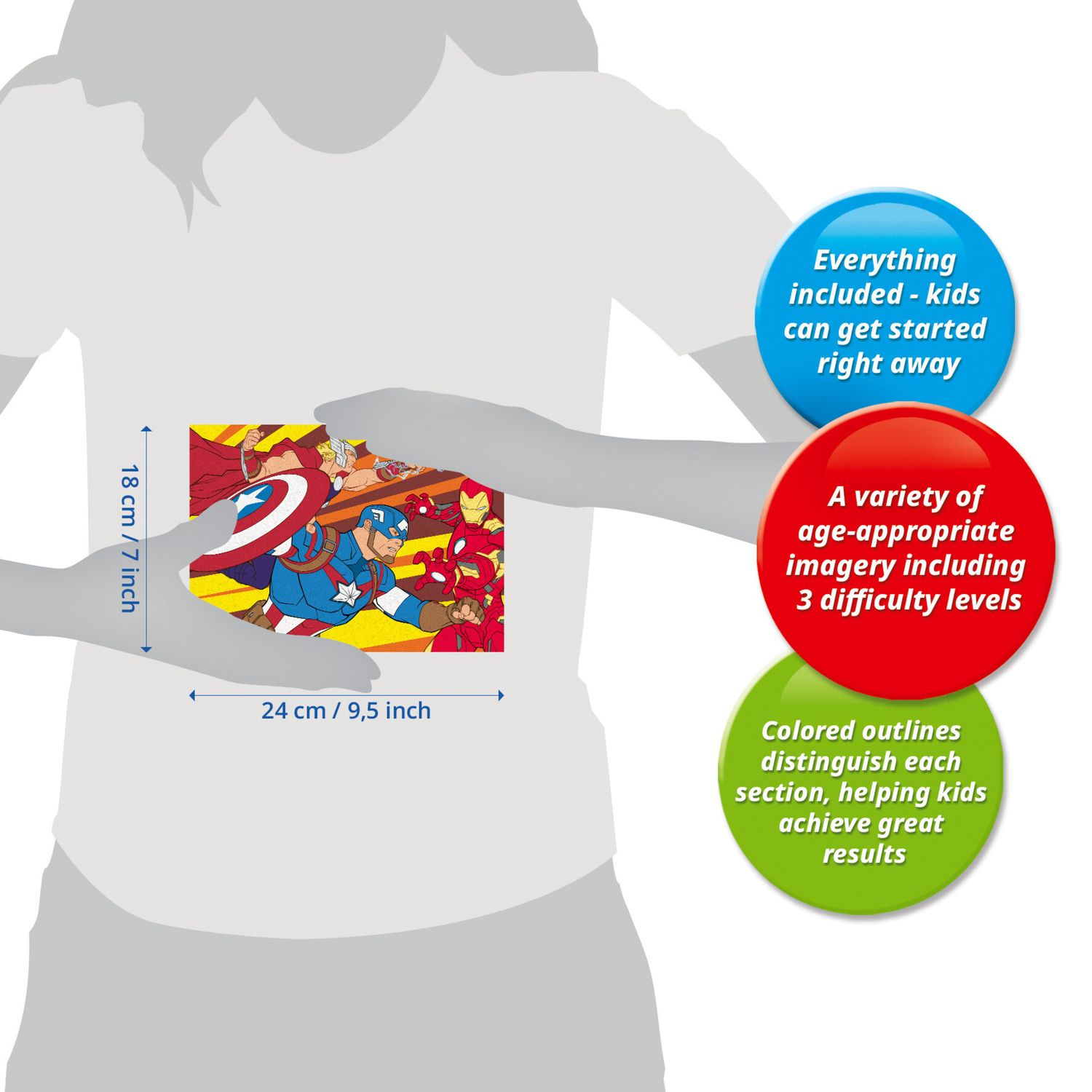 Ravensburger - creart serie e captain america kit dipingi con numeri 7+ - Avengers