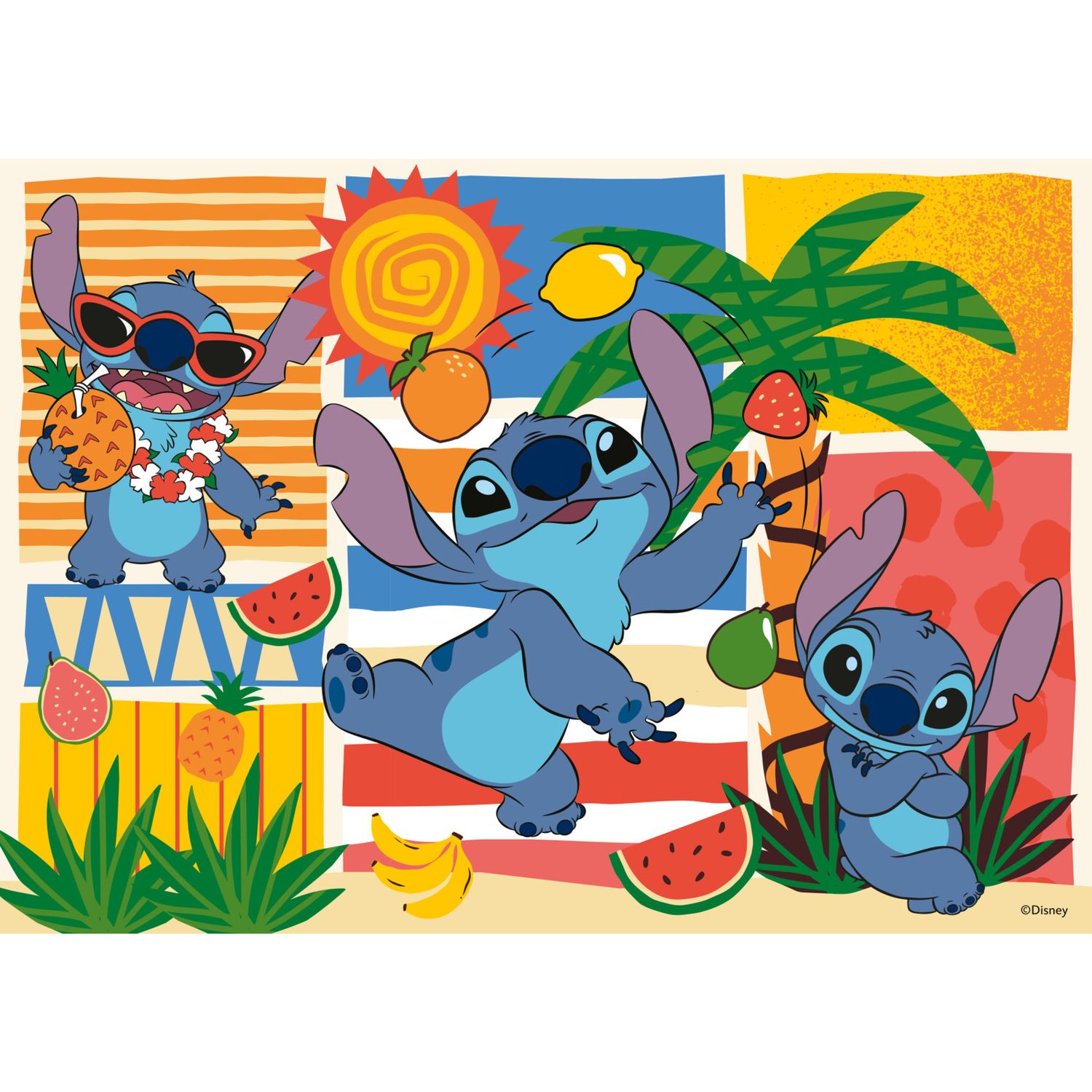 Ravensburger - puzzle stitch, collezione 24 giant pavimento, 24 pezzi, età raccomandata 3+ anni - Disney Stitch