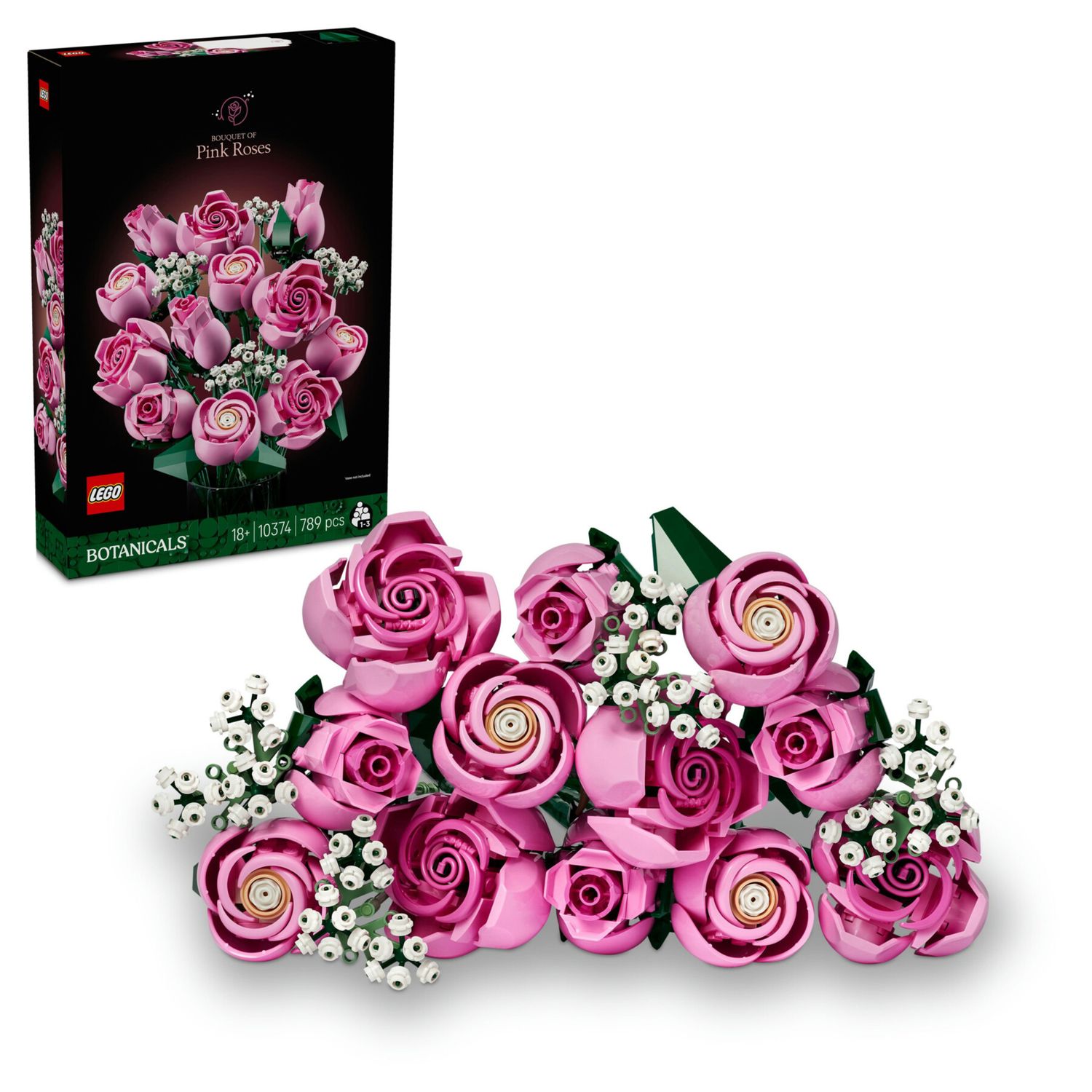 Lego - 10374 - botanicals bouquet di rose rosa da esposizione - LEGO ICONS BOTANICAL