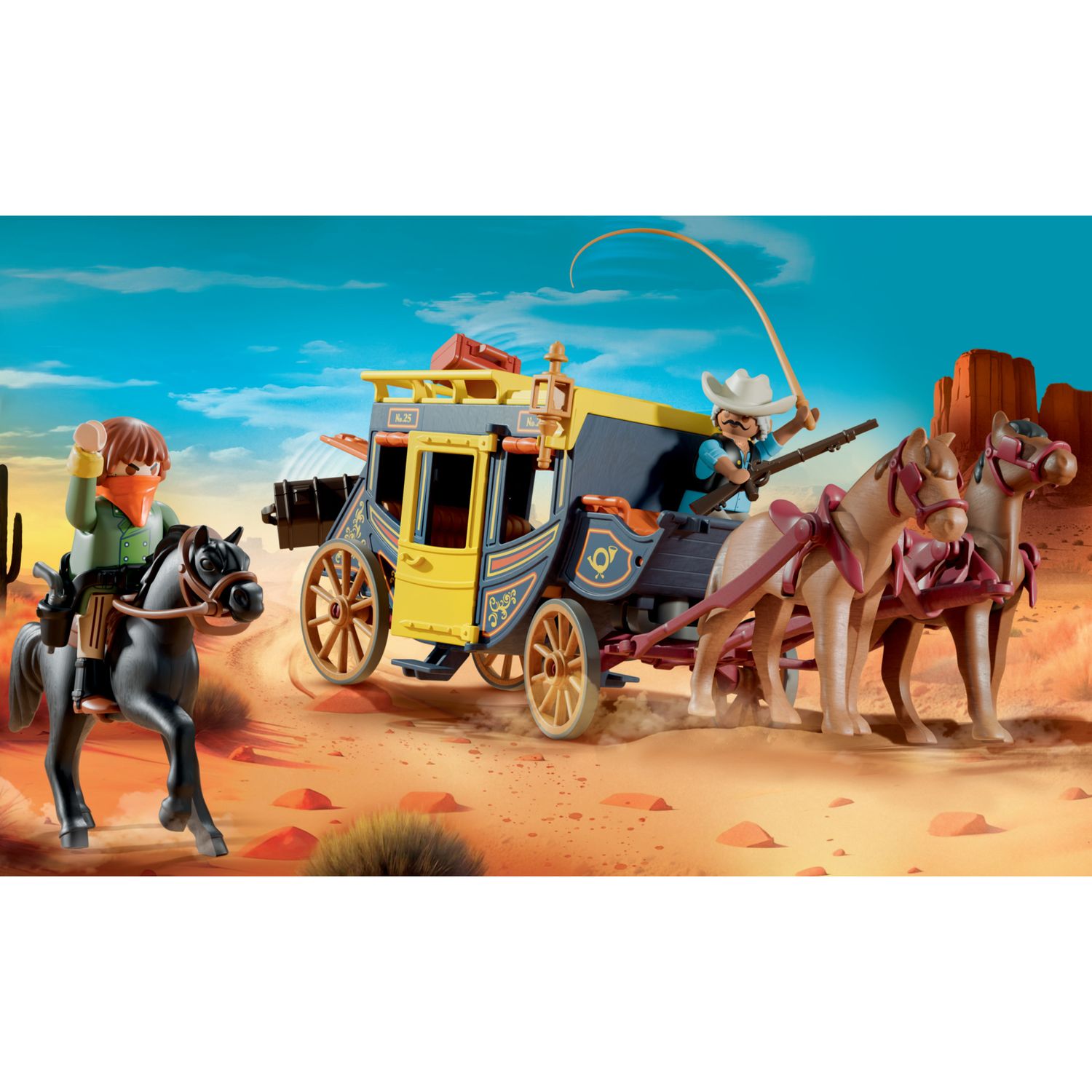 Playmobil 71862 diligenza e bandito del far west per bambini dai 4 anni in su - Playmobil