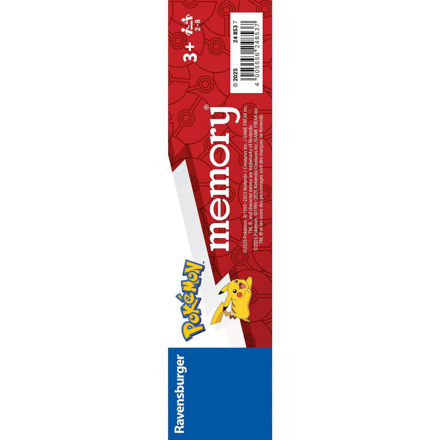 Ravensburger 24853 memory® pokémon - il famosissimo gioco di memoria con 32 coppie di carte, per 2-8 fan dei pokémon dai 3 anni in su - POKEMON