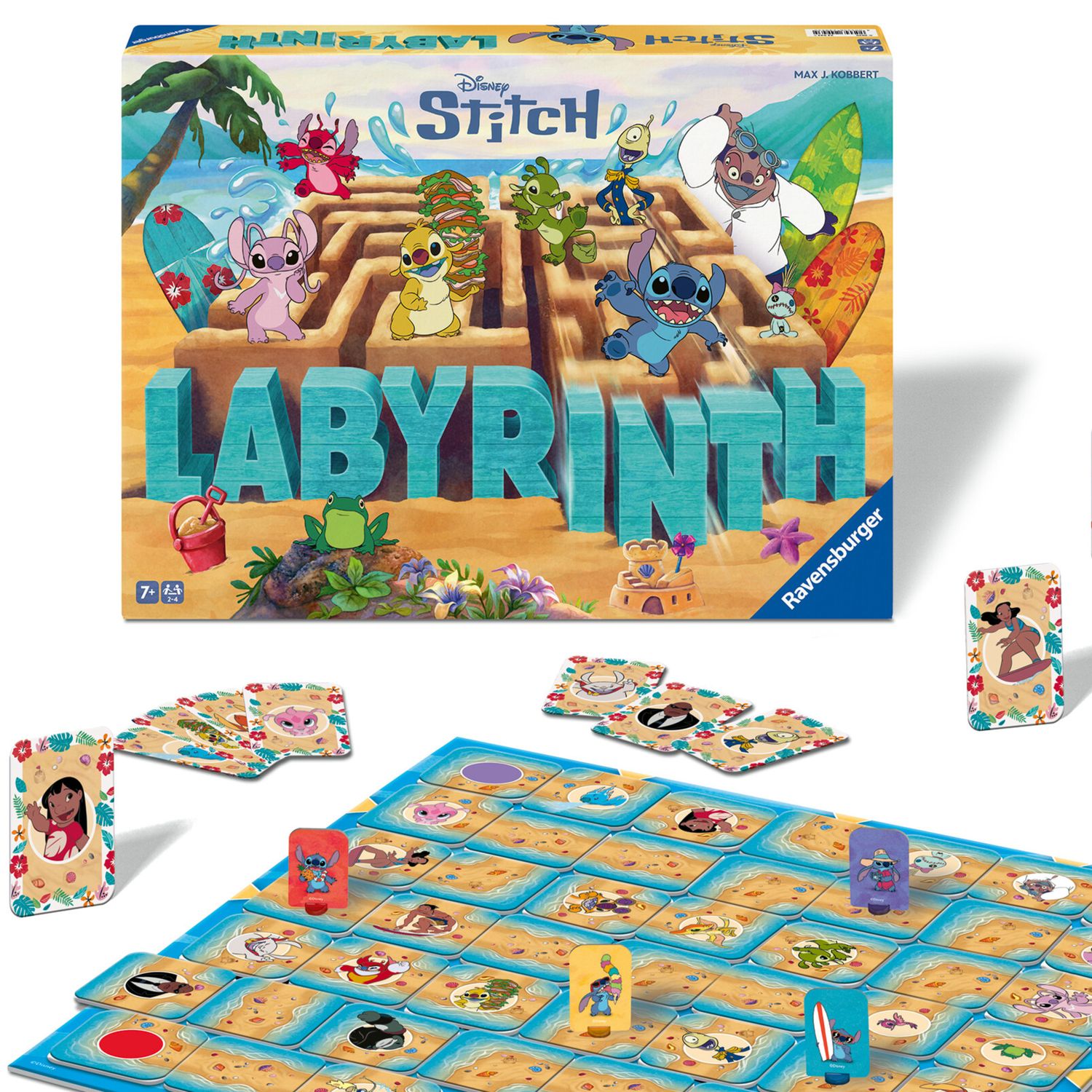 Ravensburger stitch labyrinth - gioco da tavolo per famiglie e per bambini dai 7 anni in su - da 2 a 4 giocatori per ragazzi e ragazze - Disney Stitch