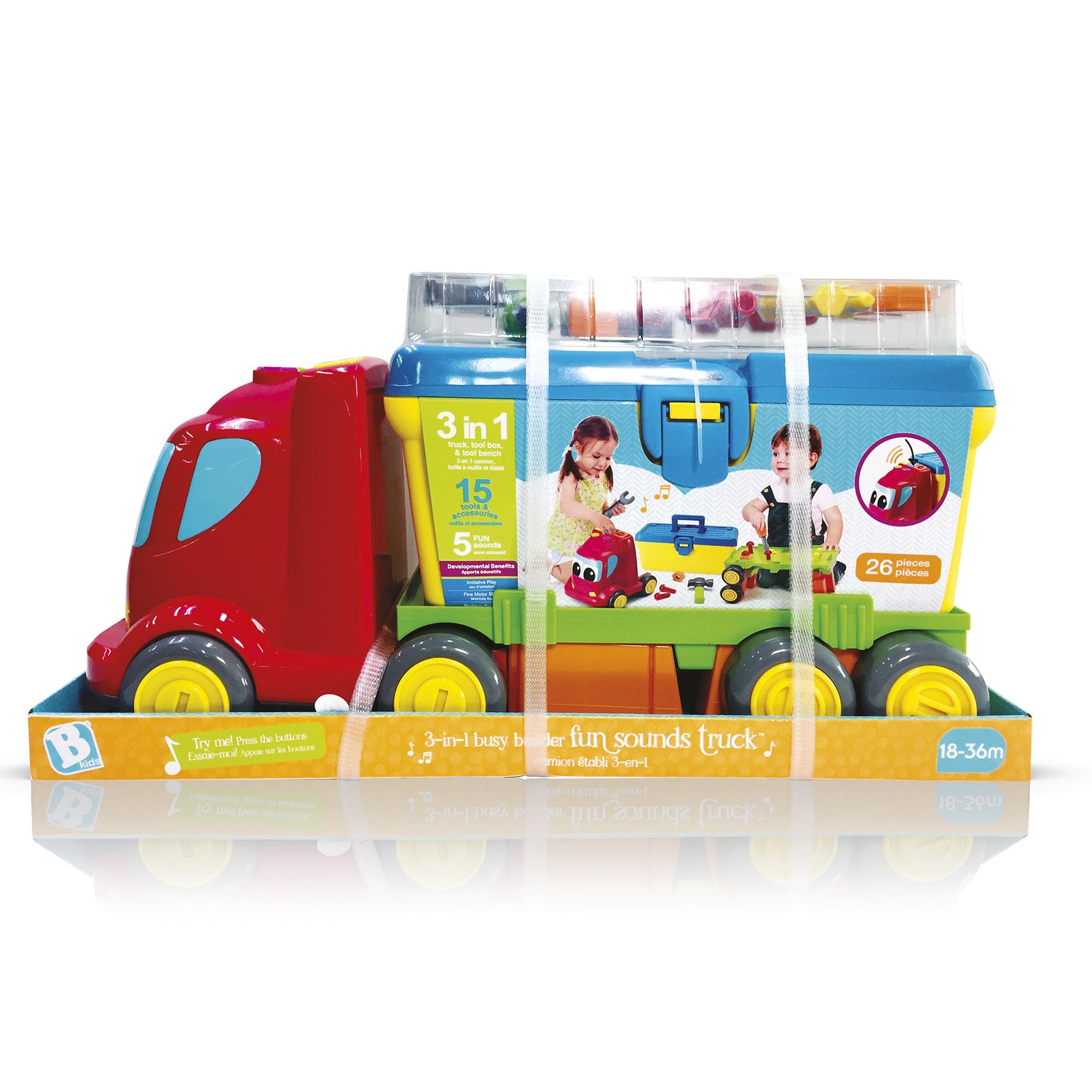 Camion 3 in 1 con attrezzi e suoni realistici - 18m+ - B-KIDS