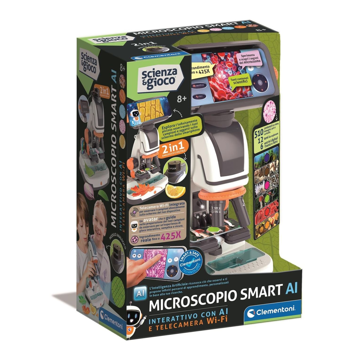 Clementoni - explorer scope - microscopio interattivo con a.i. e telecamera wifi - 19387 - CLEMENTONI