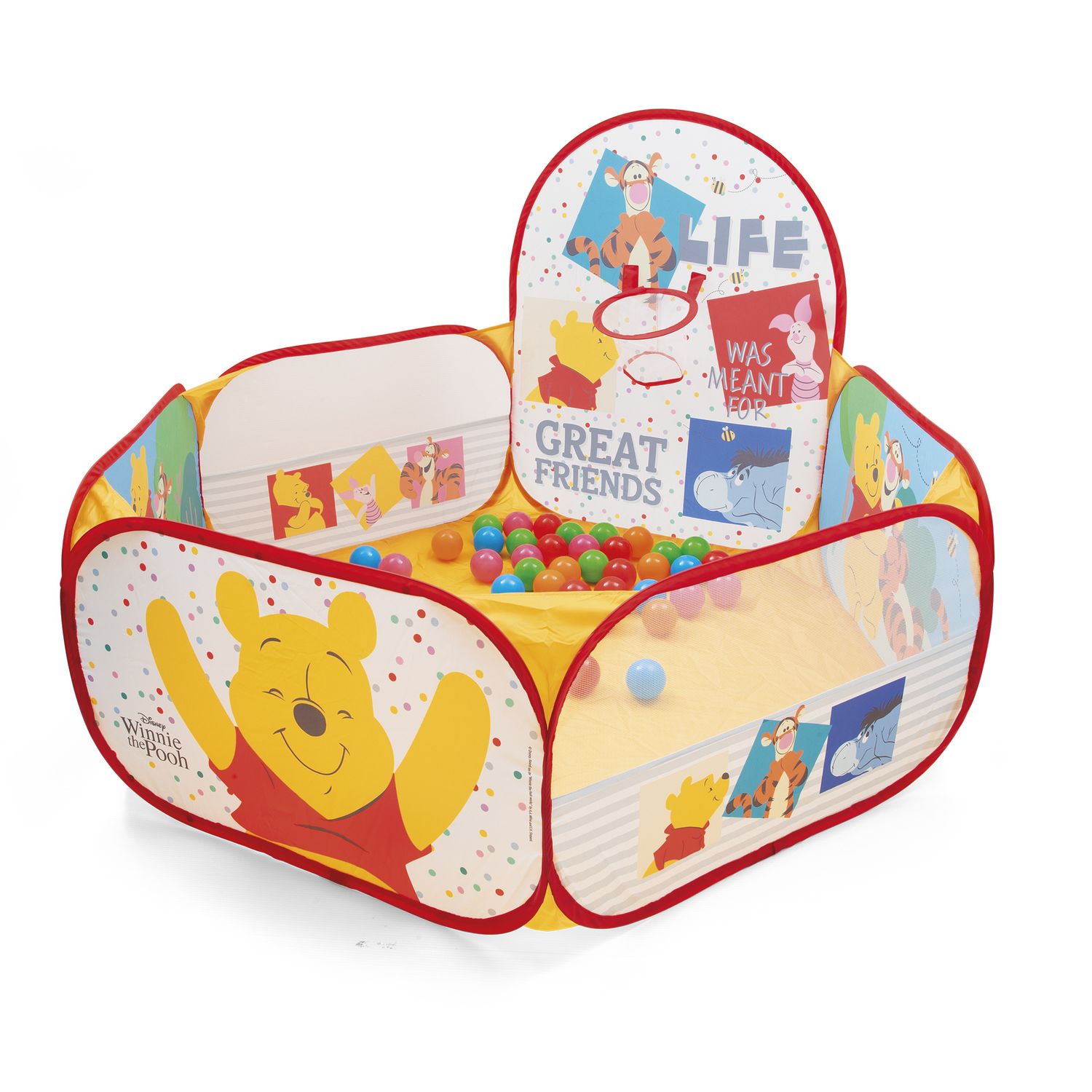 Winnie the pooh - activity center con canestro e 50 palline - BABY SMILE