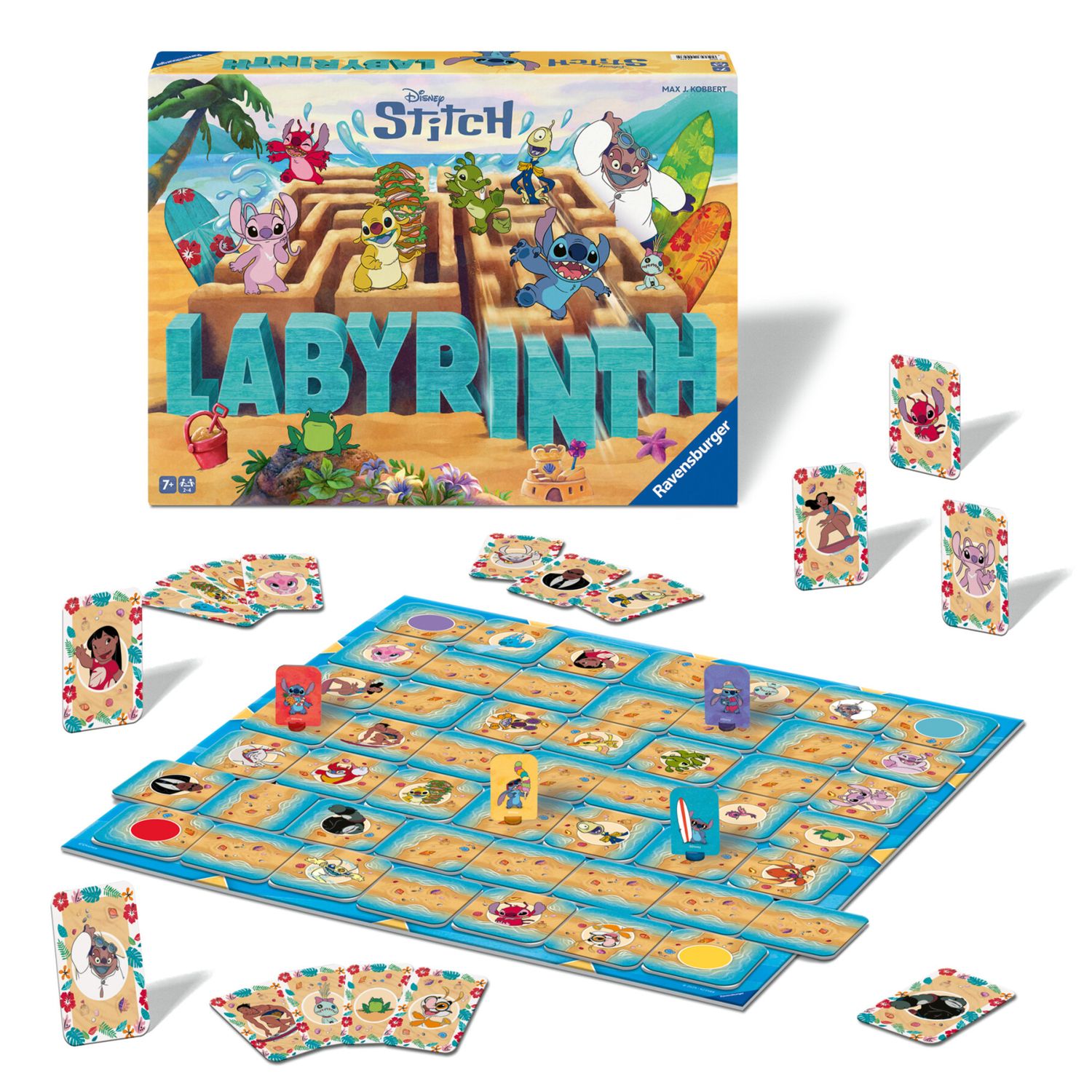 Ravensburger stitch labyrinth - gioco da tavolo per famiglie e per bambini dai 7 anni in su - da 2 a 4 giocatori per ragazzi e ragazze - Disney Stitch