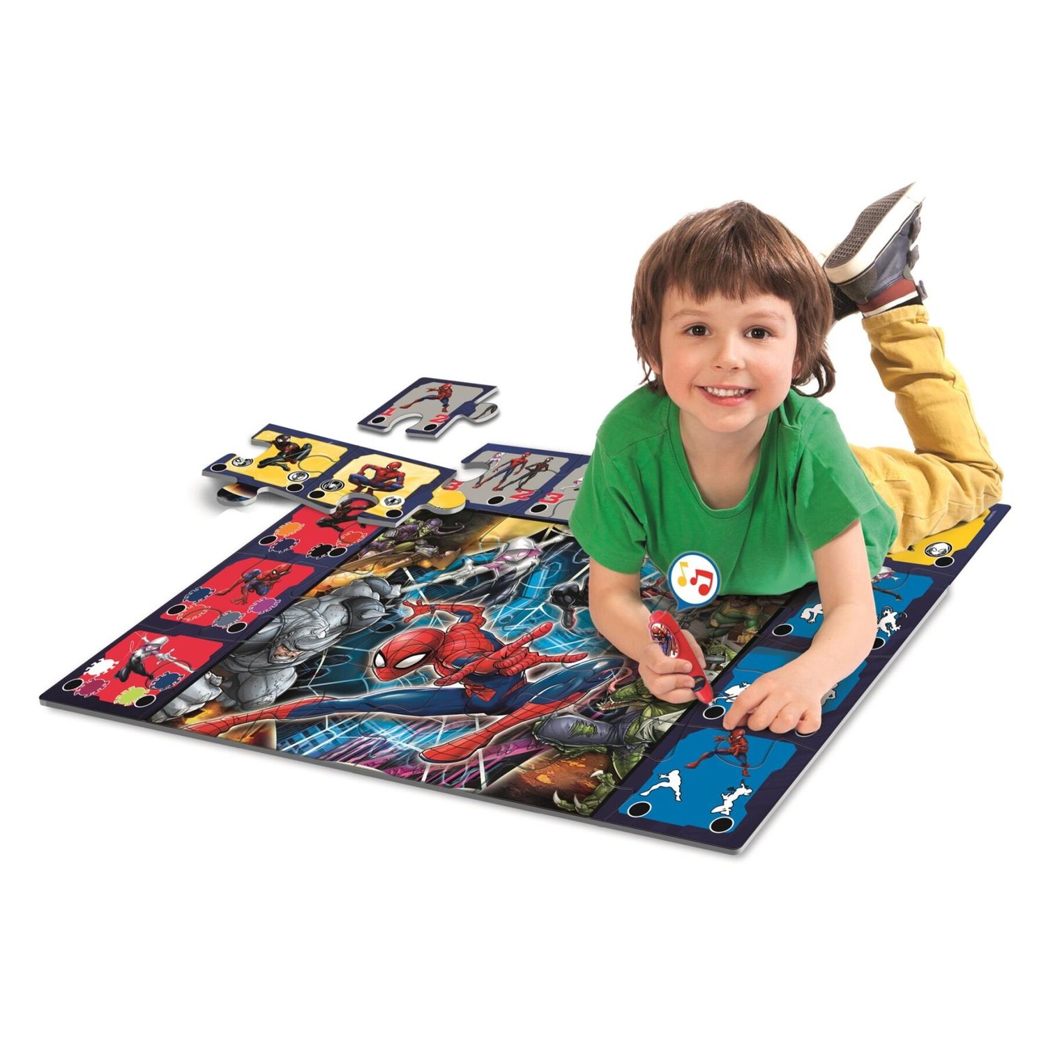 Clementoni - spiderman - tappeto gigante interattivo - 16497 - CLEMENTONI, Spiderman