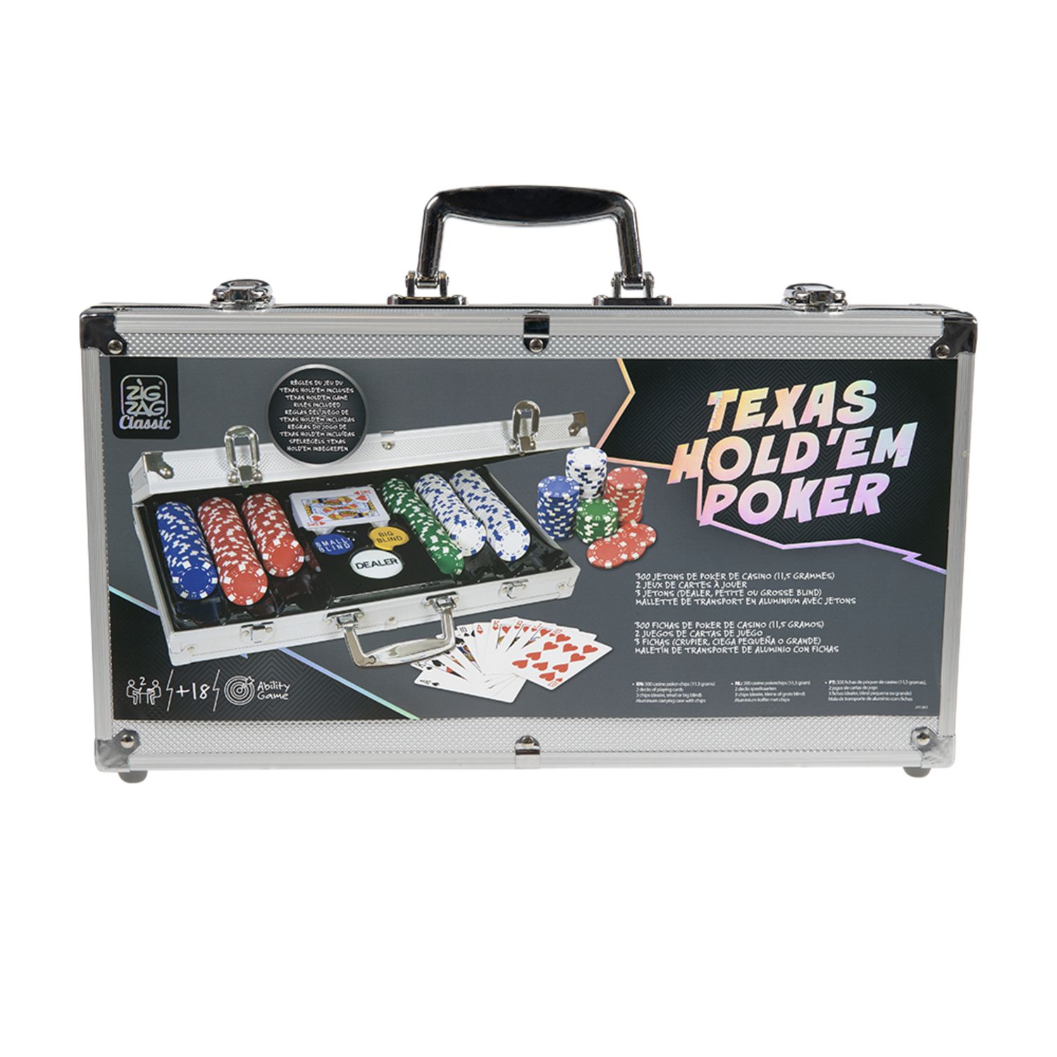 Valigetta poker resistente con compartimenti - accessorio da gioco elegante - ZIG ZAG