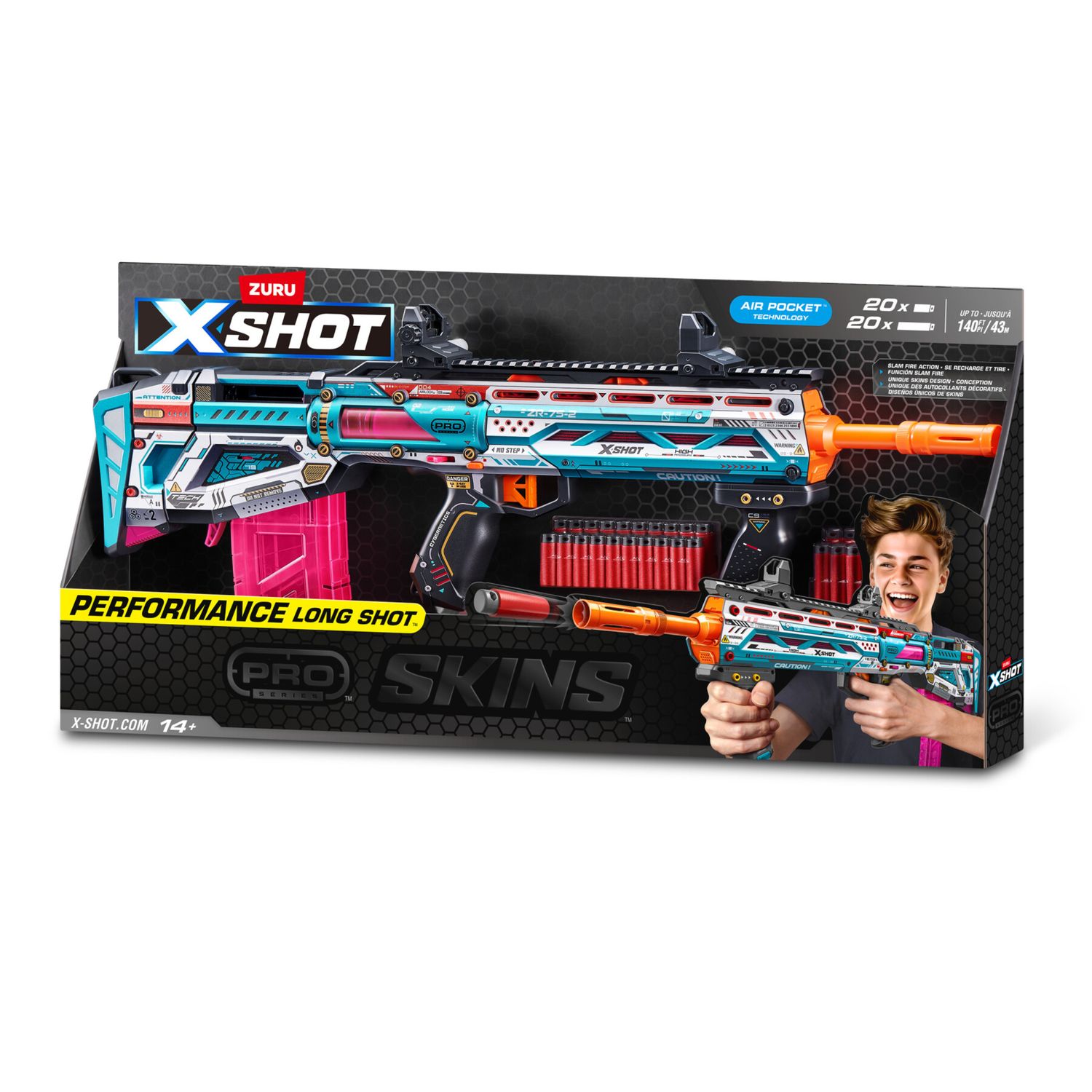 Xshot skins pro series 1 long shot blaster (40 darts) - X-SHOT