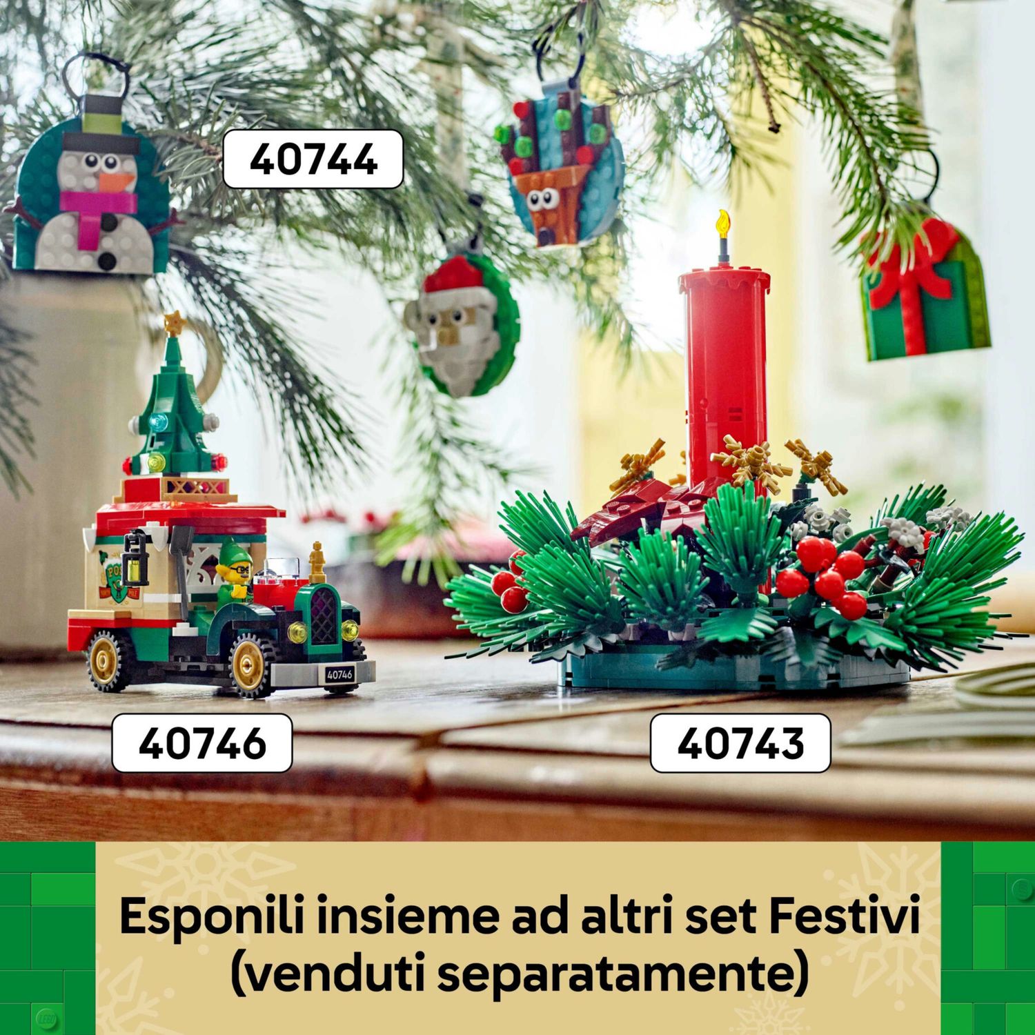 Lego 40744 addobbi di natale set con 4 decorazioni da appendere, regalo 6+ - LEGO ICONS
