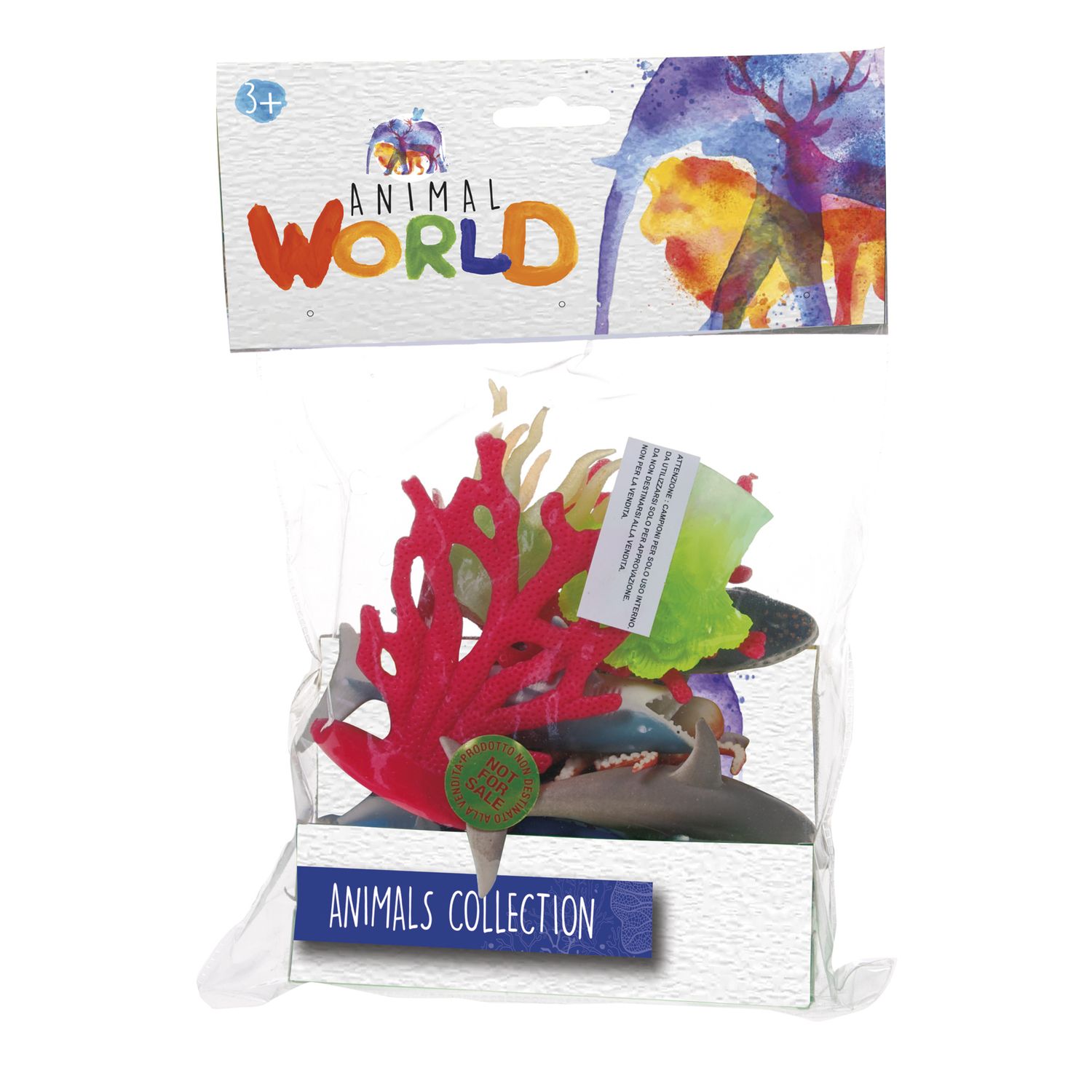 Set 6 animali marini e rettili con scenari paesaggistici assortiti - ANIMAL WORLD