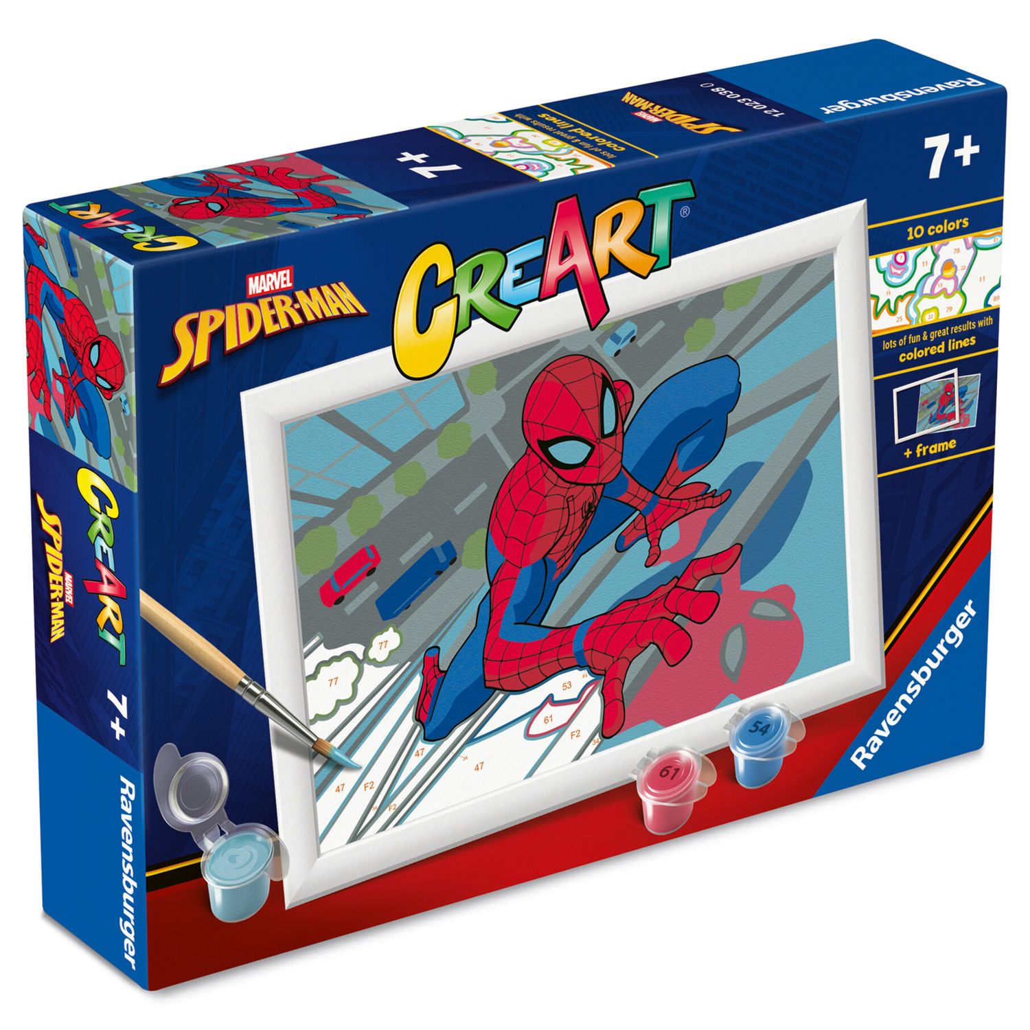 Ravensburger - creart serie e spider-man kit dipingi con i numeri 7+ - Spiderman