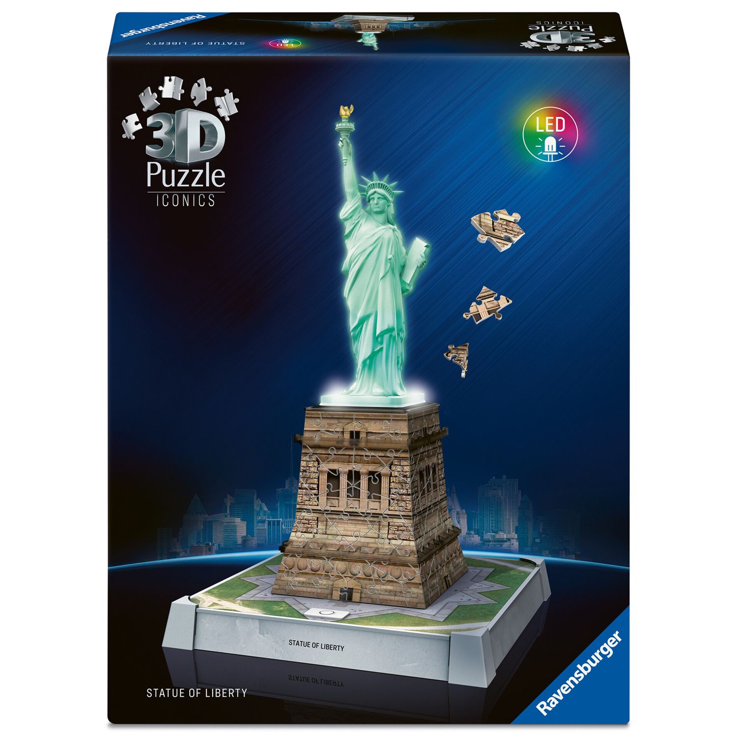 Puzzle 3d iconico: statua della libertà - replica dettagliata in un affascinante modello puzzle 3d - RAVENSBURGER