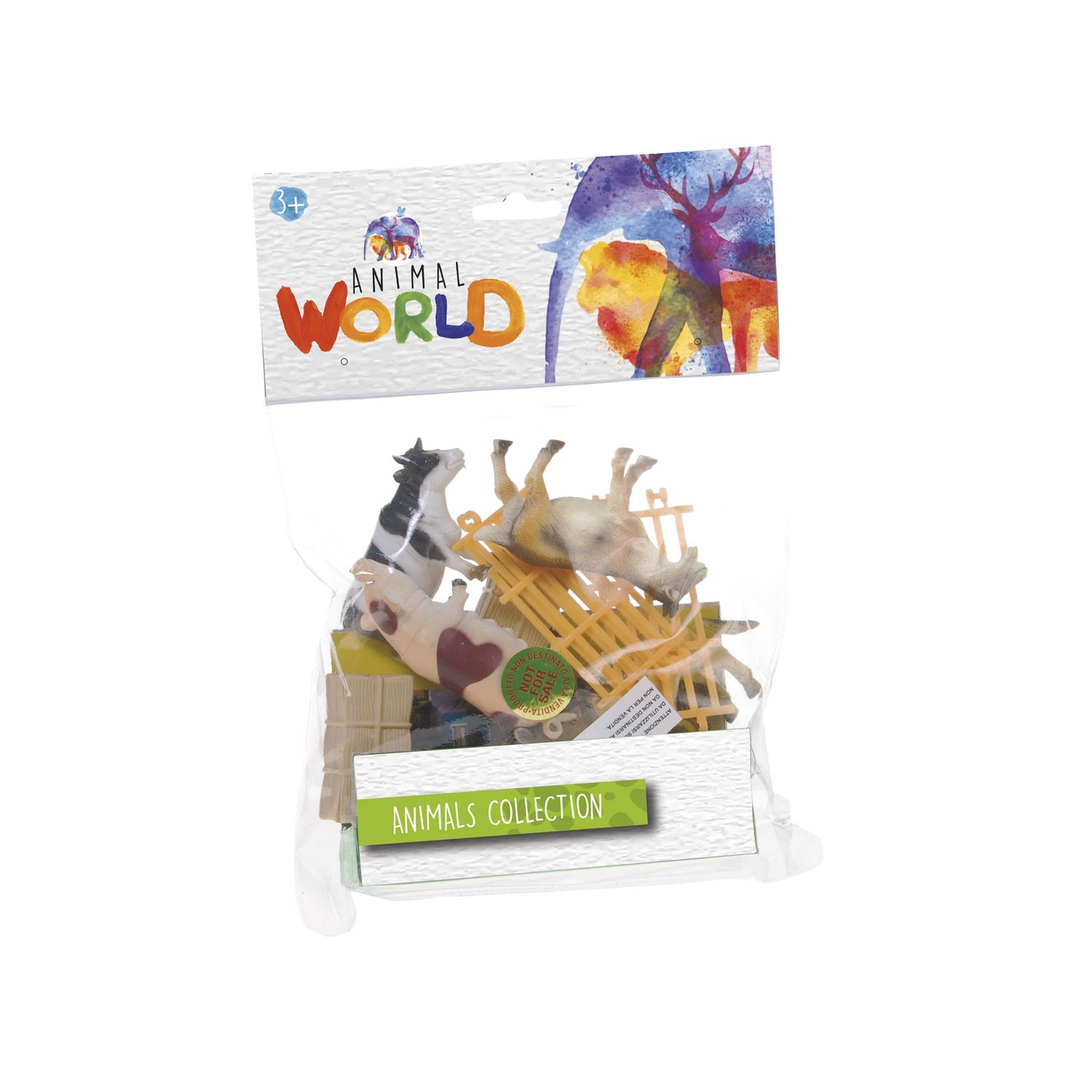 Set assortito 6 animali e scenari - fattoria o savana per gioco educativo - ANIMAL WORLD