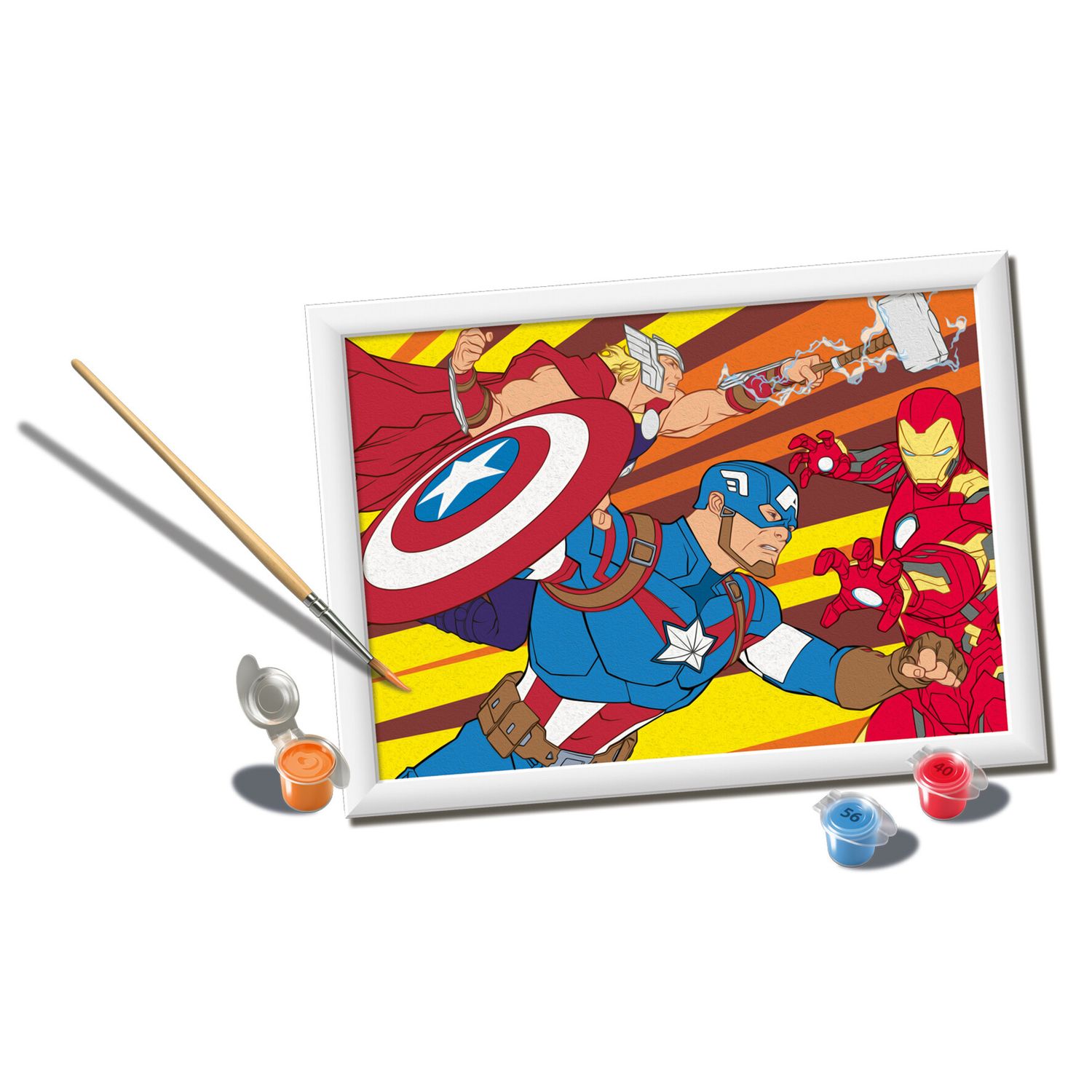 Ravensburger - creart serie e captain america kit dipingi con numeri 7+ - Avengers