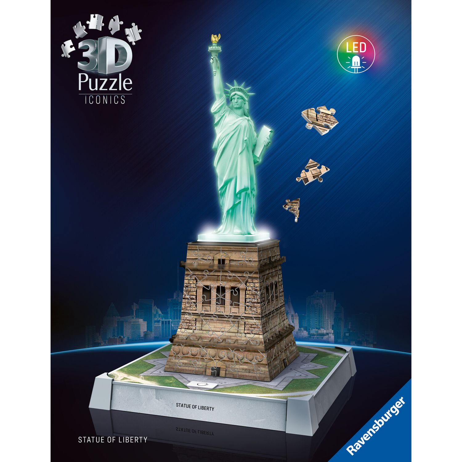 Puzzle 3d iconico: statua della libertà - replica dettagliata in un affascinante modello puzzle 3d - RAVENSBURGER
