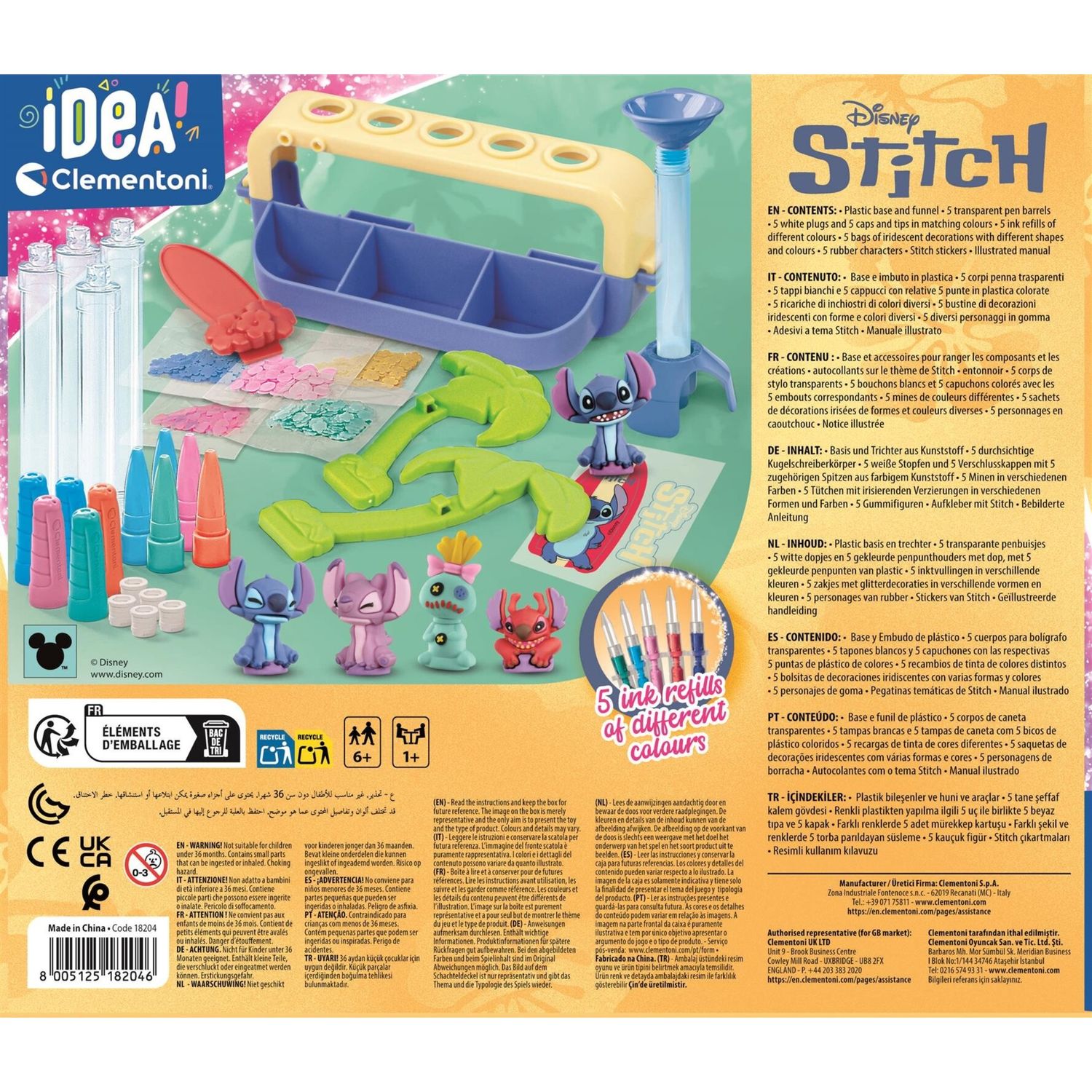Clementoni - idea - laboratorio delle penne stitch - 18204 - CLEMENTONI, Disney Stitch