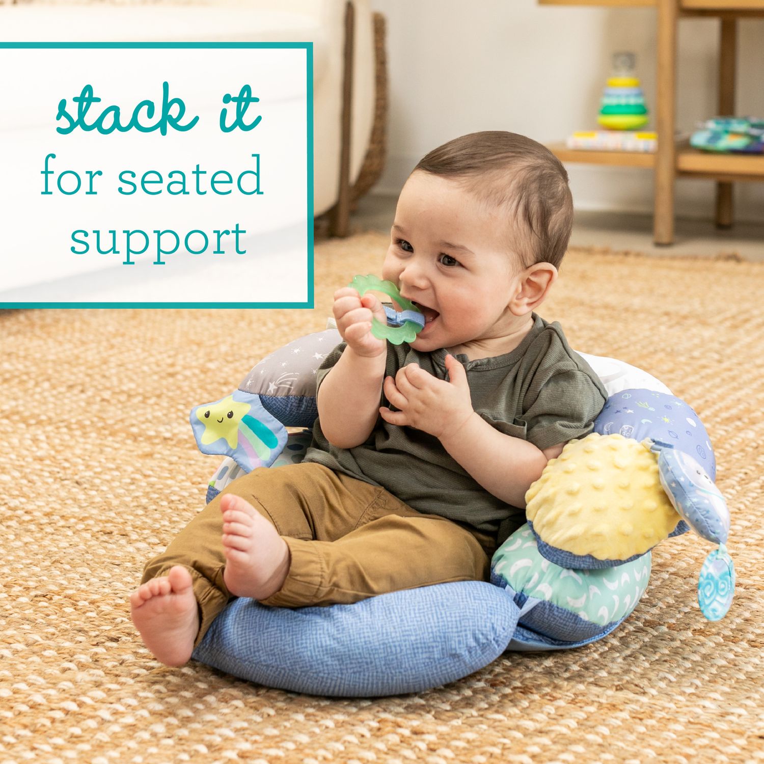 Supporto neonato 2-in-1 tummy time & seated support - comfort e gioco - INFANTINO