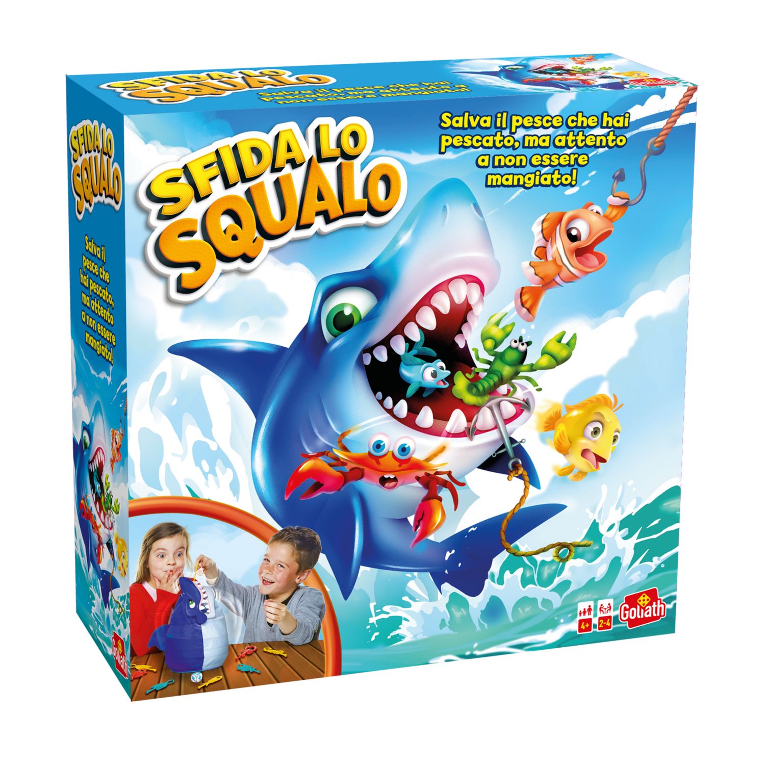 Sfida lo squalo – gioco da tavolo interattivo per bambini dai 4 anni – gioco d’azione e riflessi – pesca e sorprese - 