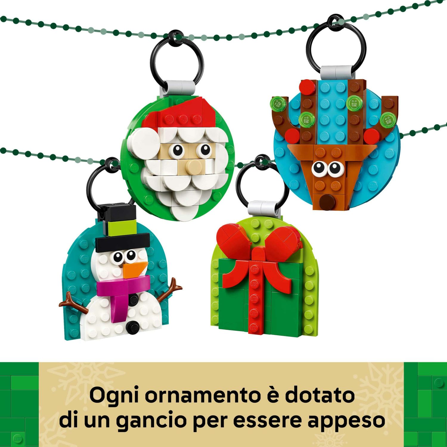 Lego 40744 addobbi di natale set con 4 decorazioni da appendere, regalo 6+ - LEGO ICONS