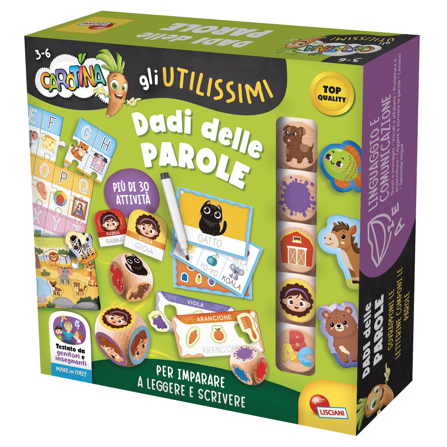Carotina dadi educativi gioco delle parole - LISCIANI