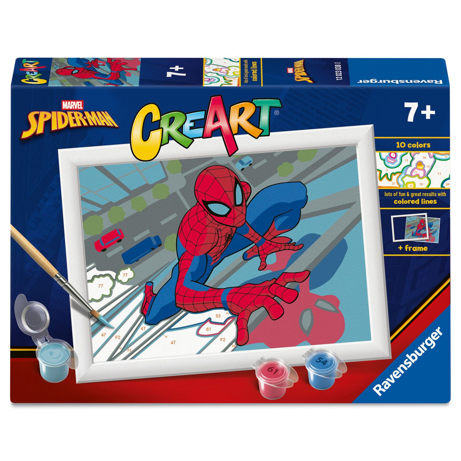 Ravensburger - creart serie e spider-man kit dipingi con i numeri 7+ - Spiderman