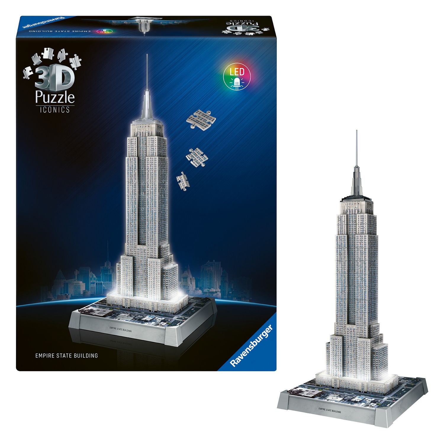 Puzzle 3d iconico: empire state building - replica dettagliata in un affascinante modello puzzle 3d - RAVENSBURGER