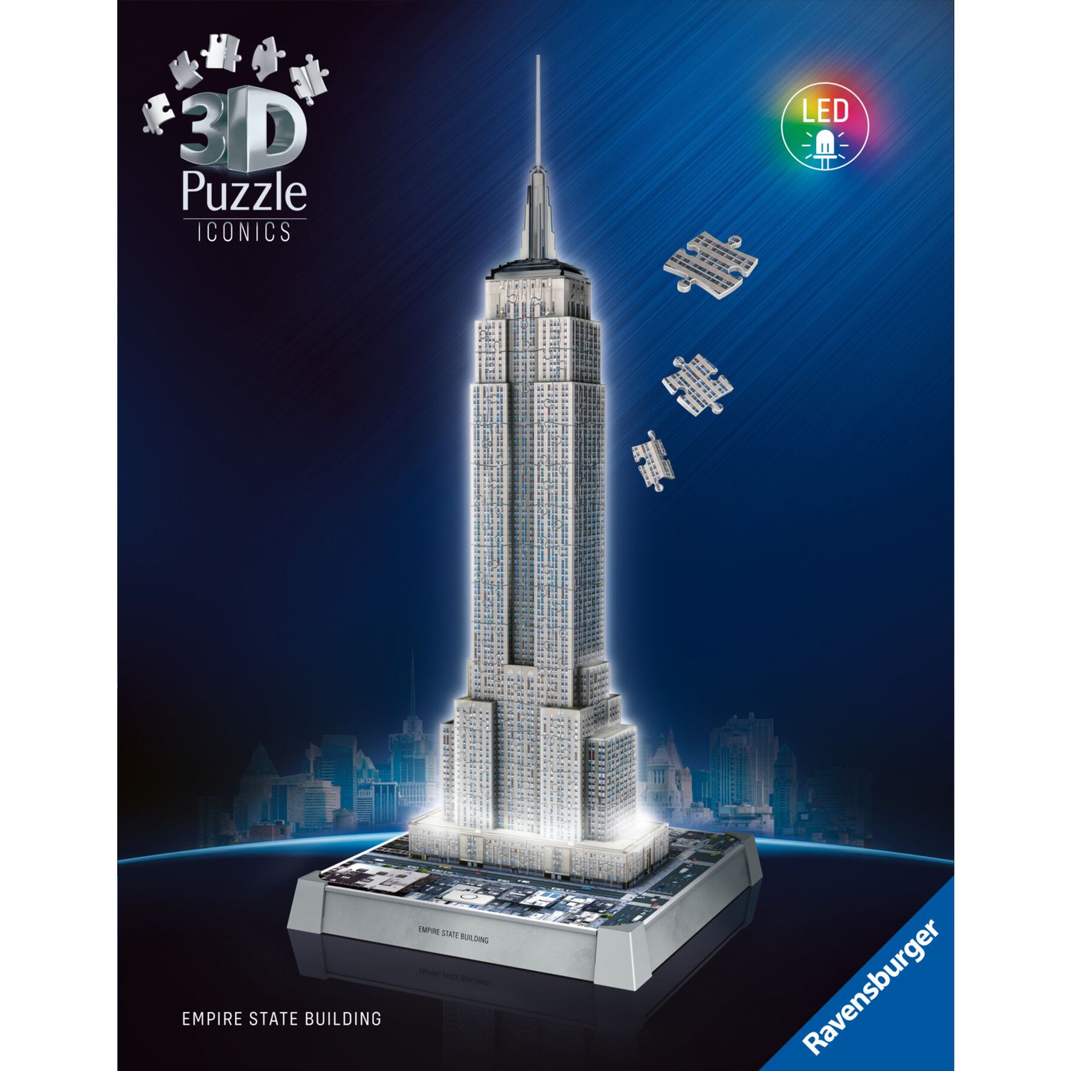 Puzzle 3d iconico: empire state building - replica dettagliata in un affascinante modello puzzle 3d - RAVENSBURGER