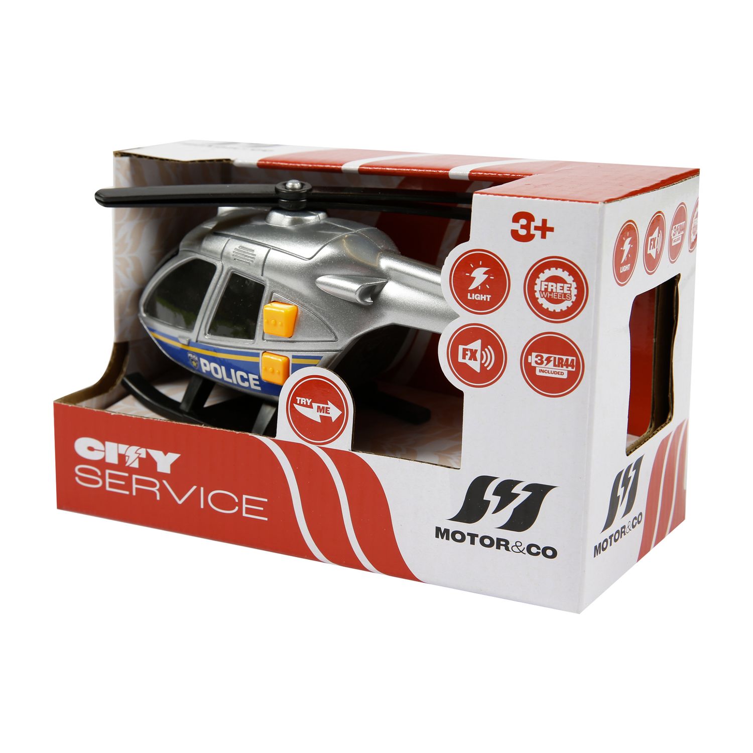 Mini veicoli emergenza con luci e suoni - camion ed elicottero assortito - 