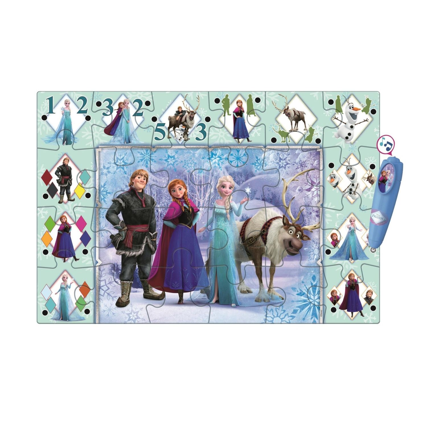Clementoni - interactive floor puzzle - frozen - 16496 - CLEMENTONI, Frozen