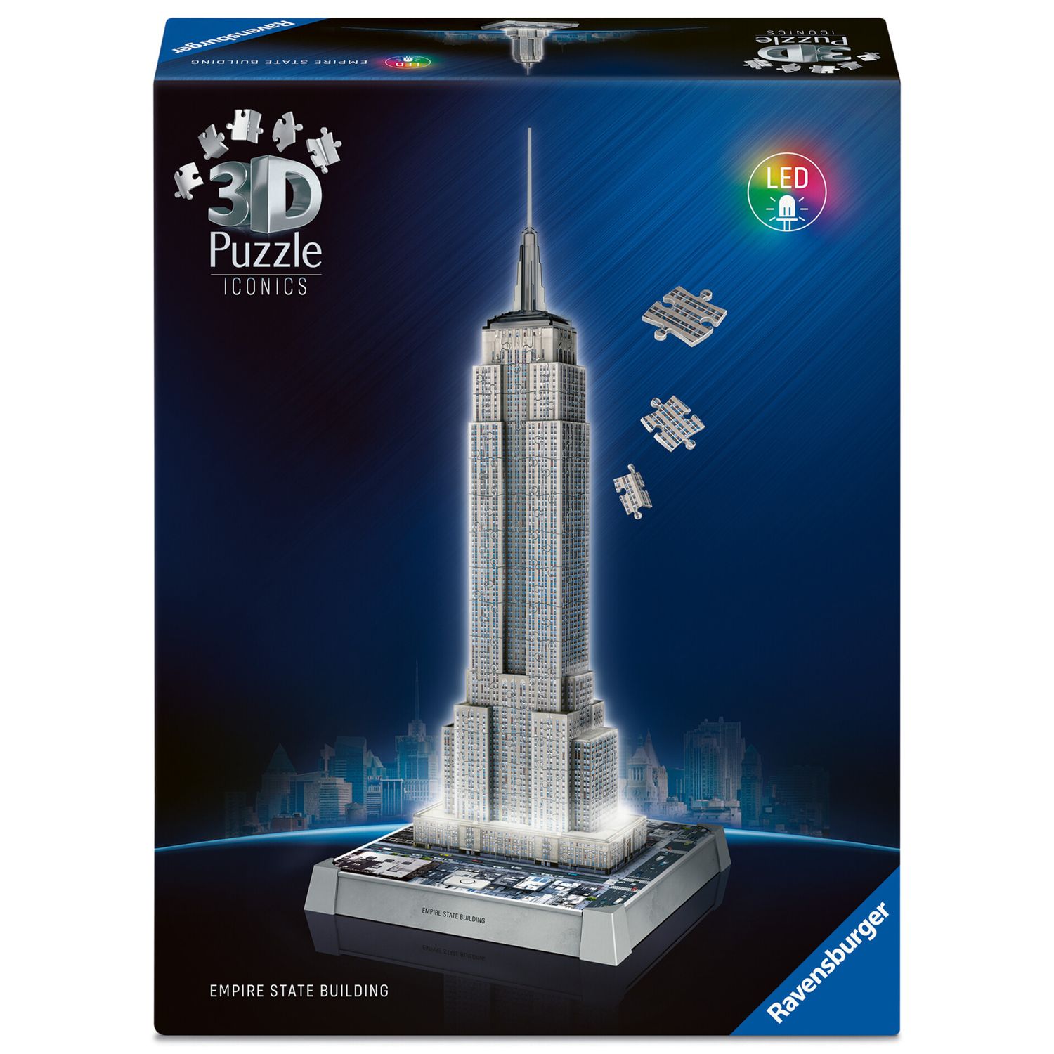Puzzle 3d iconico: empire state building - replica dettagliata in un affascinante modello puzzle 3d - RAVENSBURGER