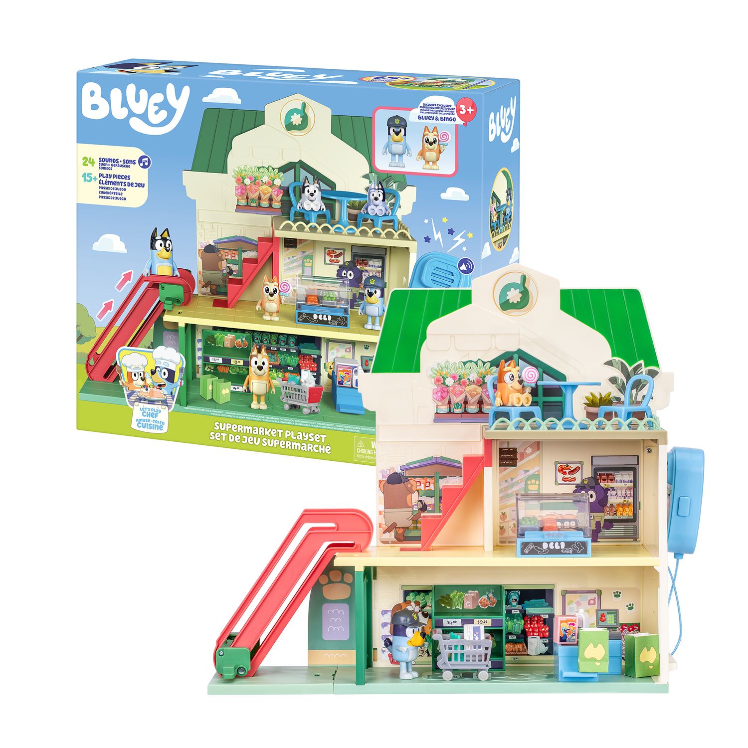 Bluey - il supermercato di bluey e bingo - tanti accessori e suoni - BLUEY
