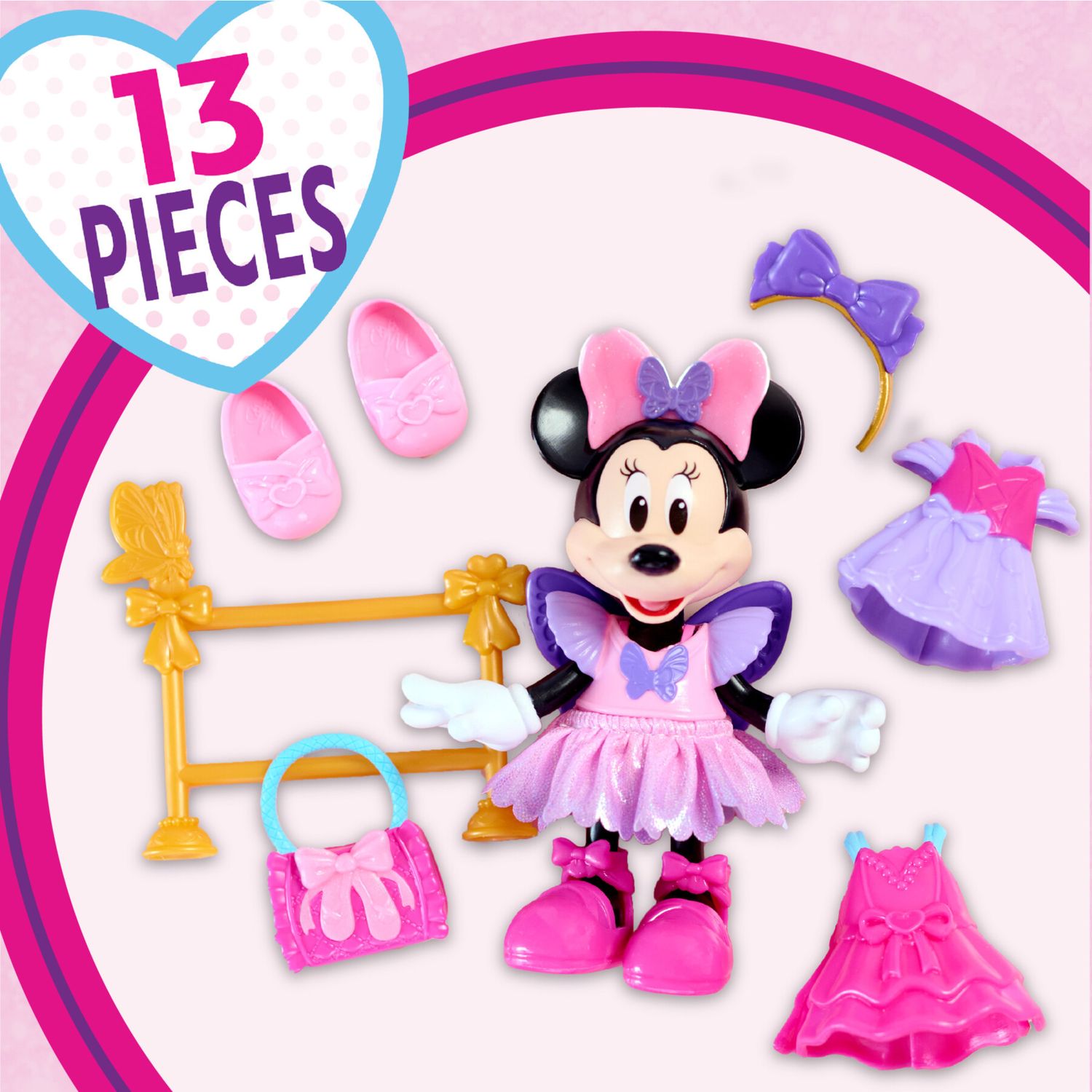 Minnie mouse fabulous fashion doll ballerina - bambola con accessori 13 pezzi - Minnie