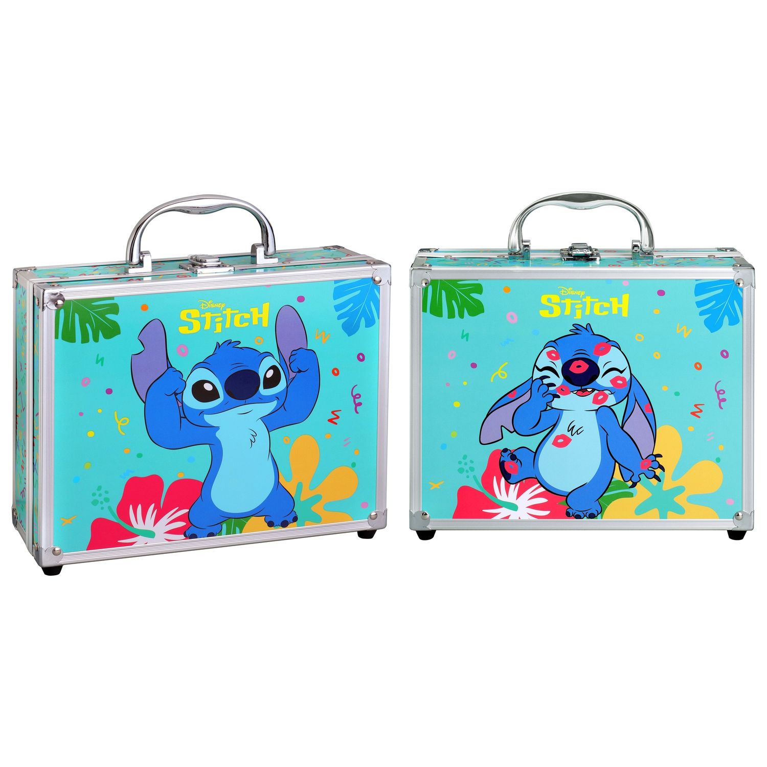 Valigetta in metallo con vassoi apribili linea stitch/ stitch makeup case with folding trays - Disney Stitch