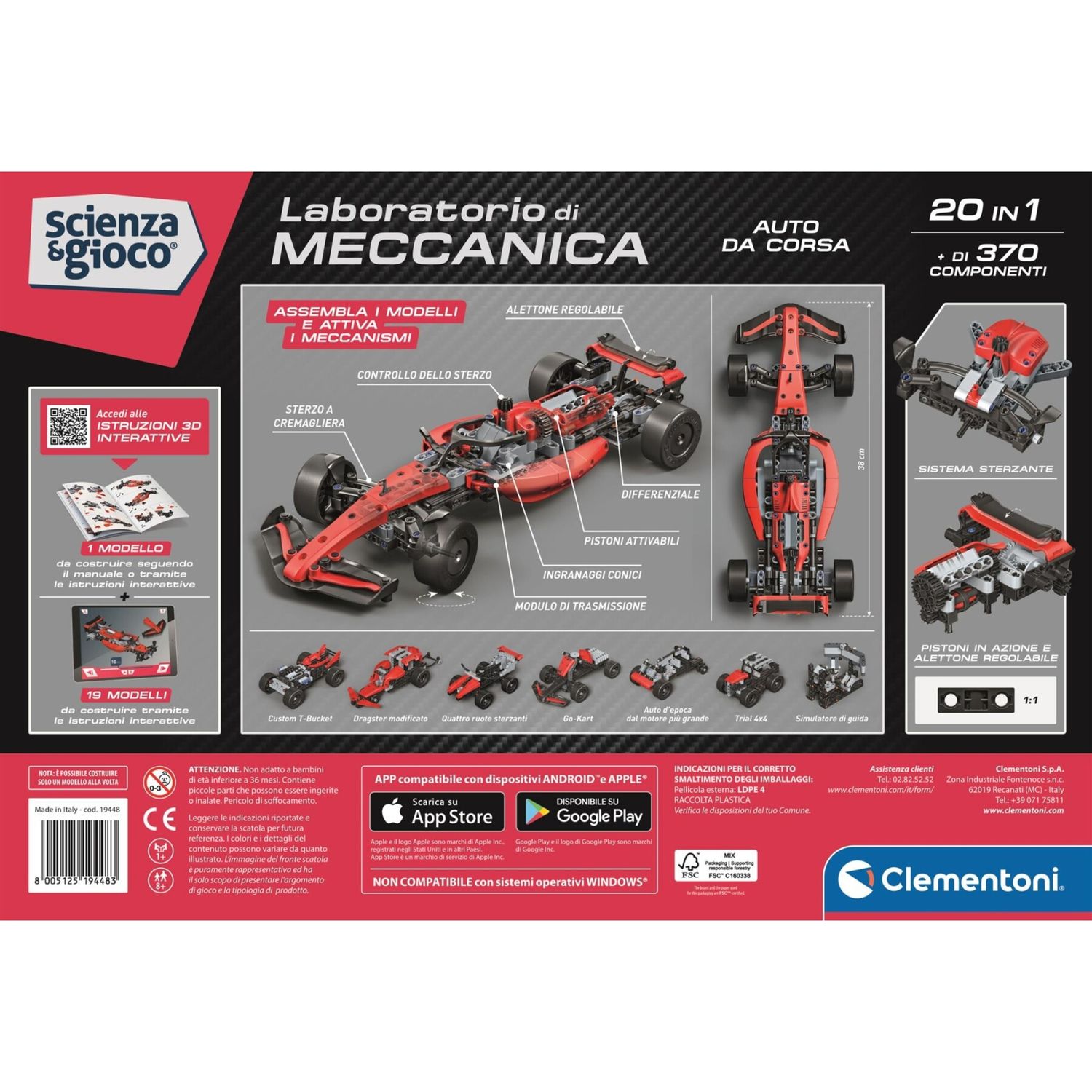 Clementoni - mechanics laboratory - racing car - 19448 - CLEMENTONI