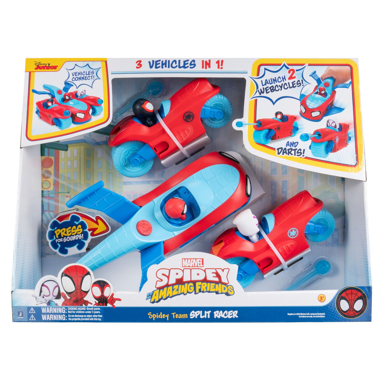 Spider-man veicolo deluxe 24 cm - 3 in 1 trasformabile in moto e jet - SPIDEY