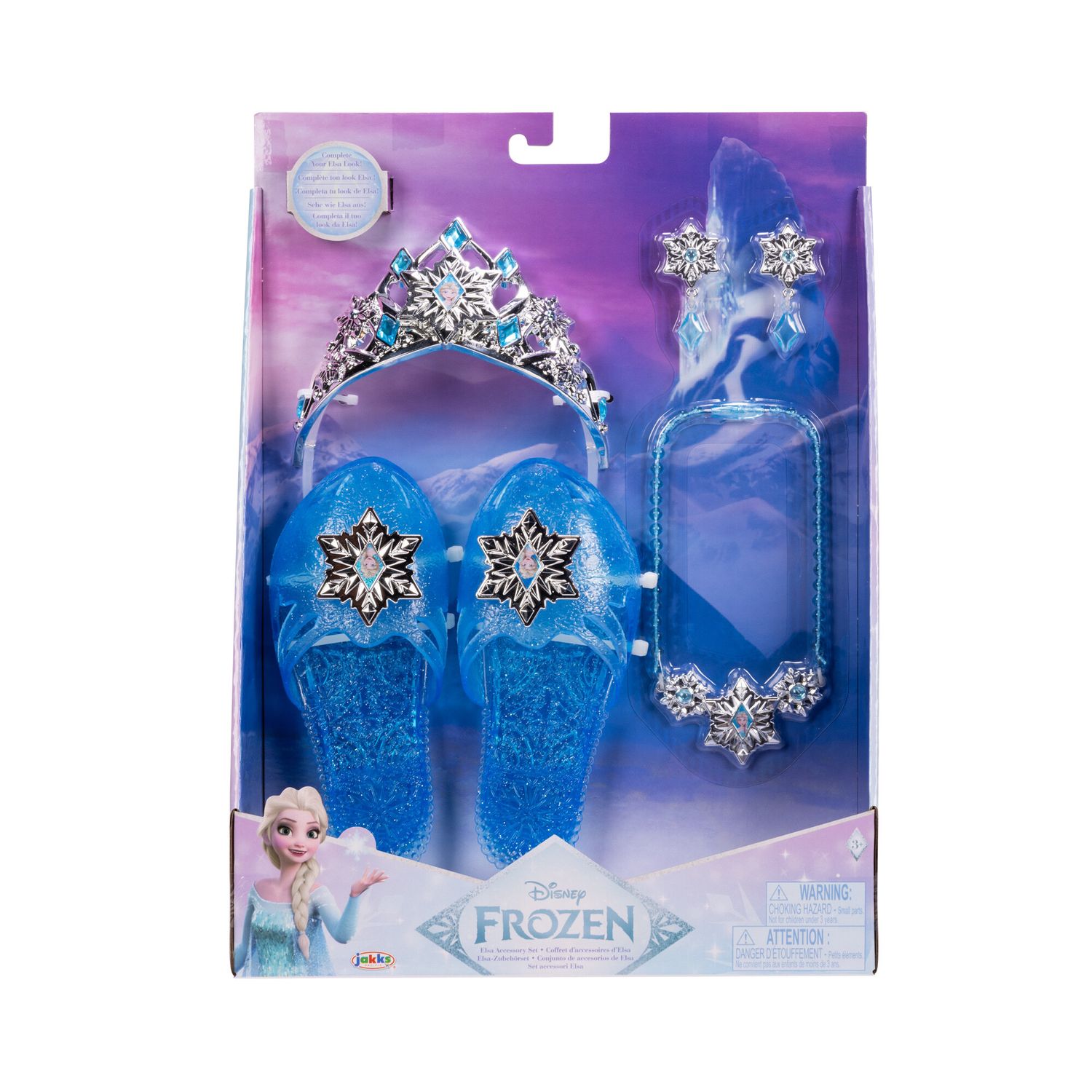 Disney frozen - set di accessori ispirati a elsa classic. include scarpette, tiara e gioielli - Frozen