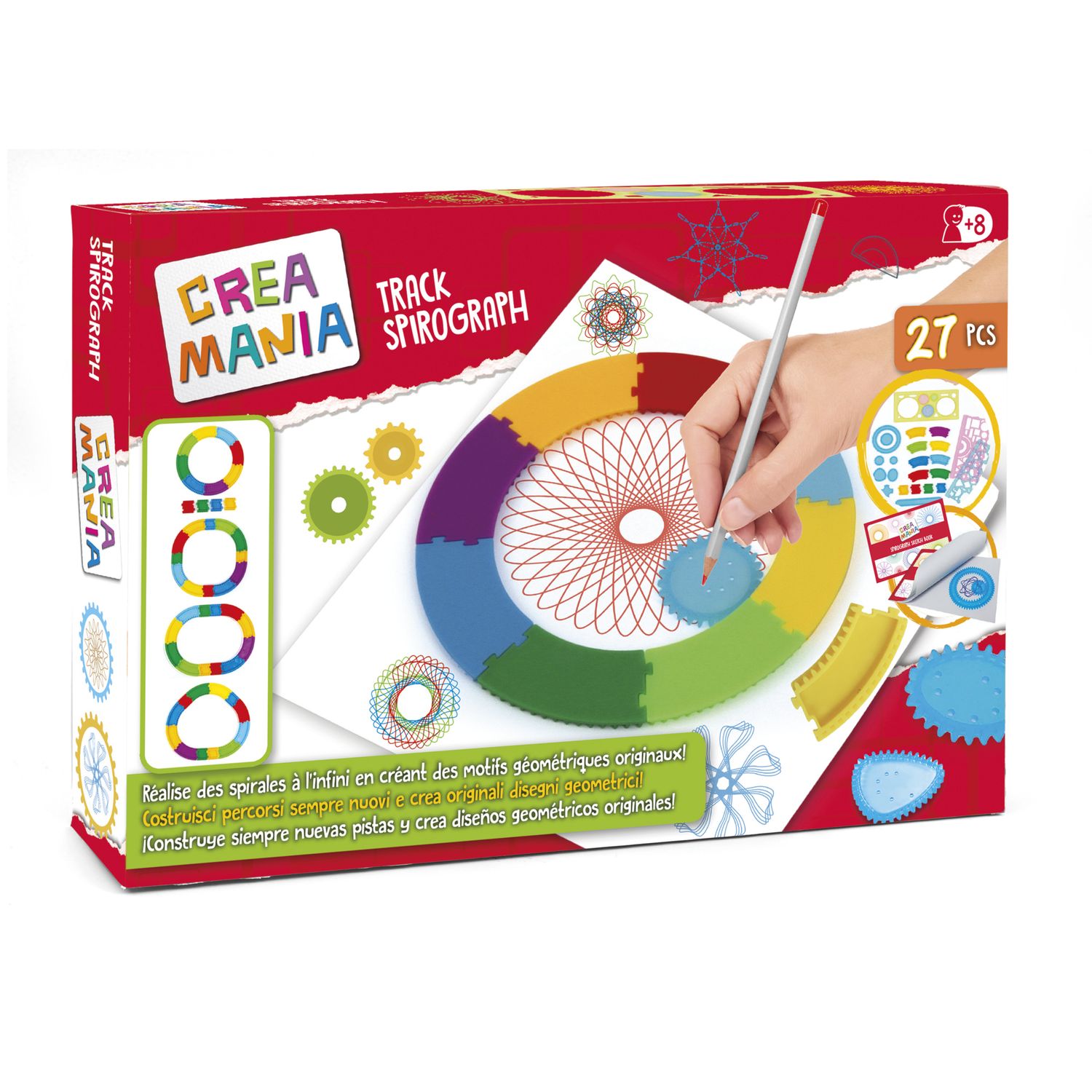 Set creativo spirali geometriche 27 pezzi – disegni artistici facili - CREA MANIA