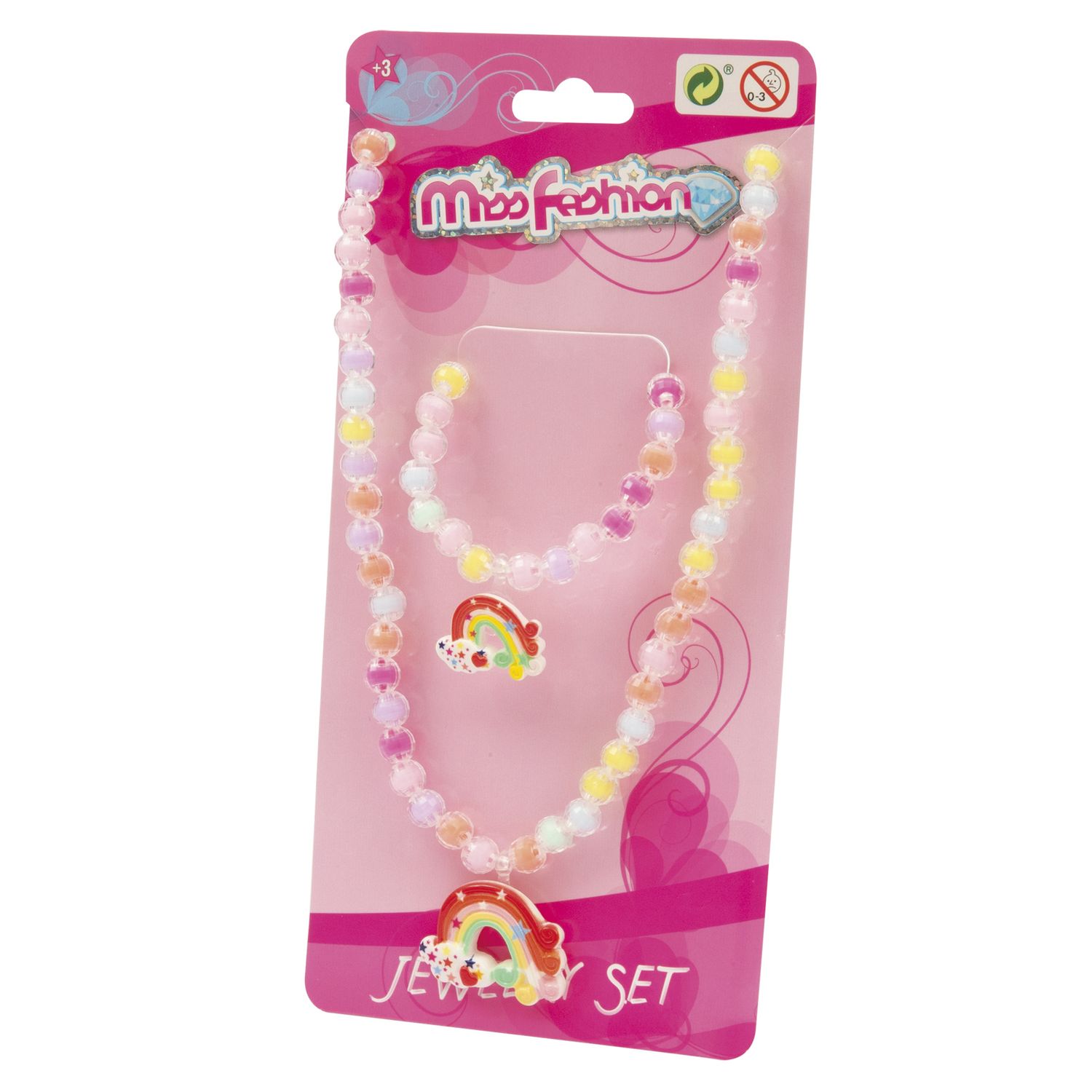 Set collana e braccialetto con perline colorate - MISS FASHION