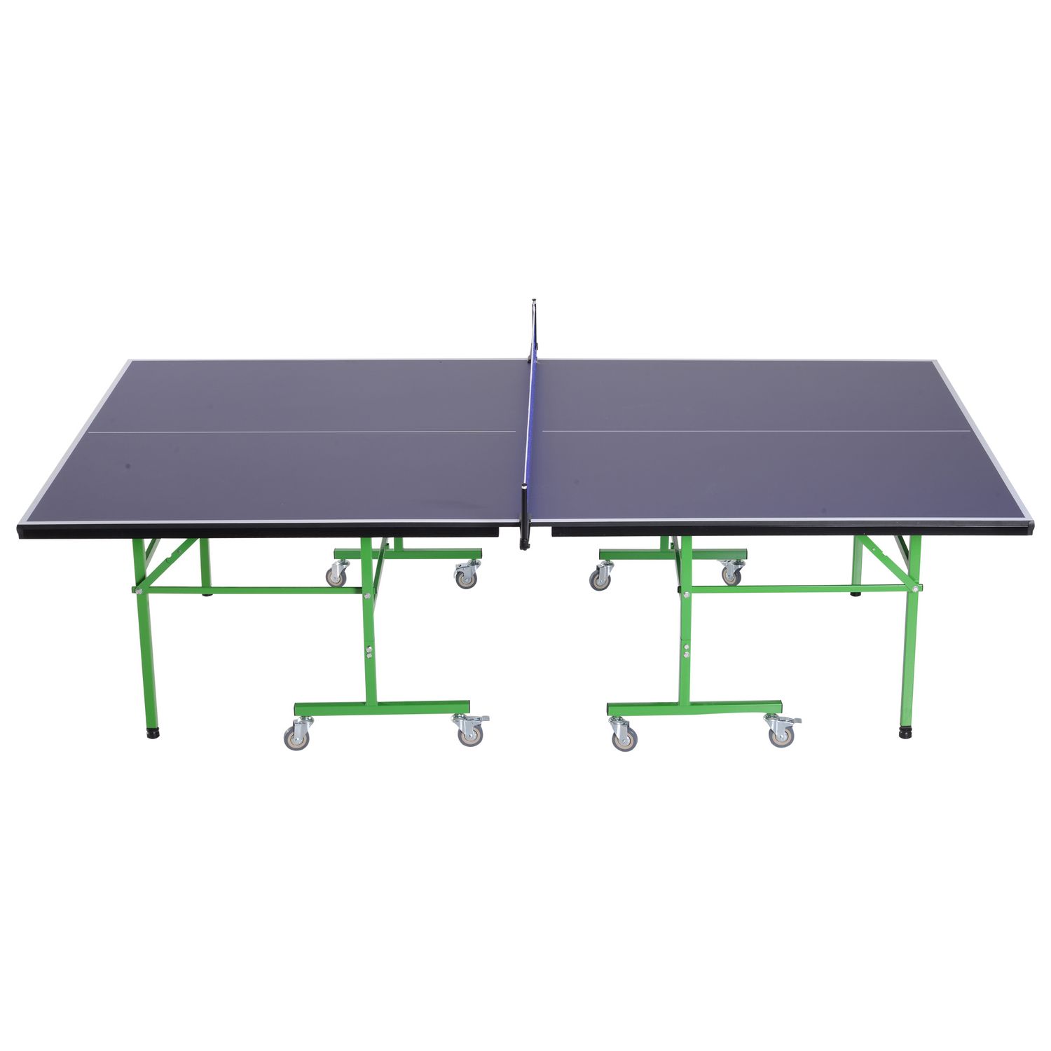 Tavolo da ping pong pieghevole interno con 8 ruote 152.5 × 274 × 76cm - 